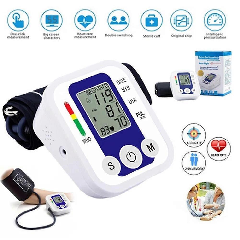 Automatic Digital Blood Pressure Monitor for Upper Arm with Heart Rate Function - Dual Purpose BP Machine for Home Use