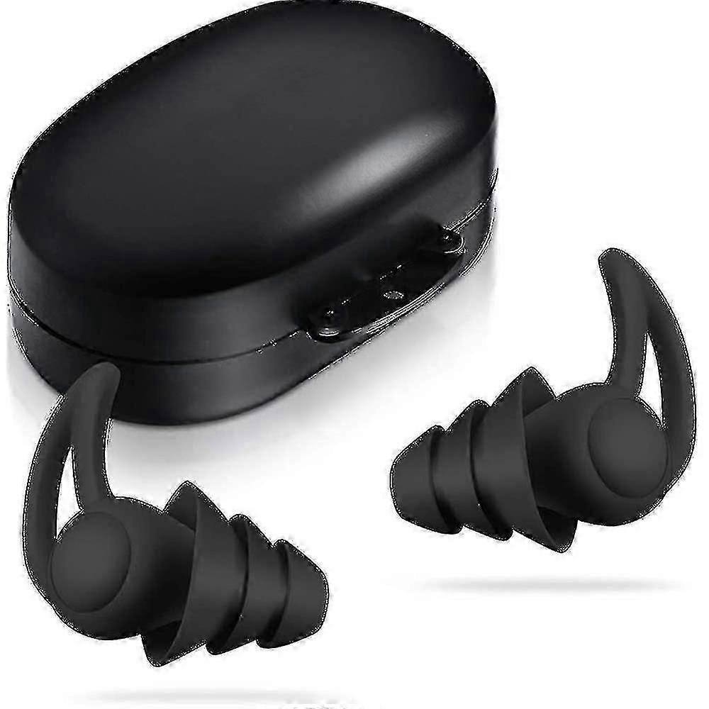 Sleeping Earplugs Three-layer Silicone Noise Tips (black) Huh