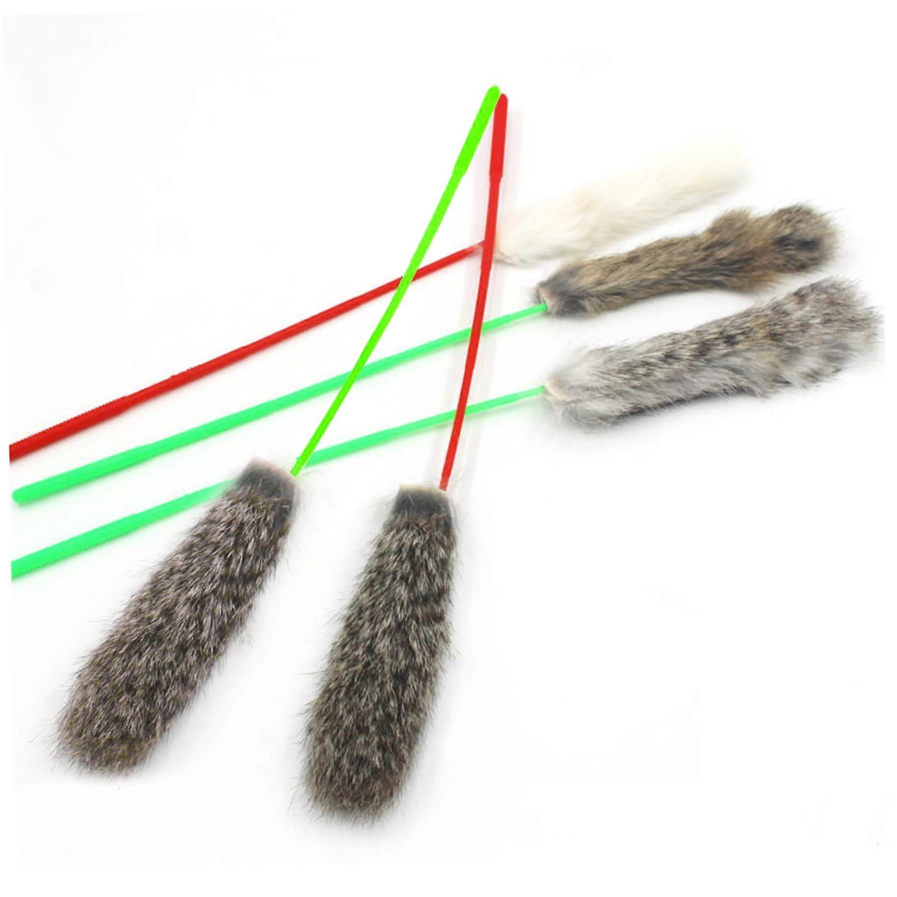 String Plush Cat Teaser Toy Cat Toy, 5 Pieces Interactive Kitten Wand Toy