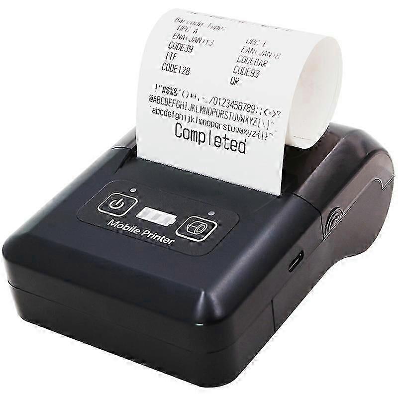 H20 USB+Bluetooth 203DPI Portable Thermal Printer 48mm Receipt Printer-EU Plug