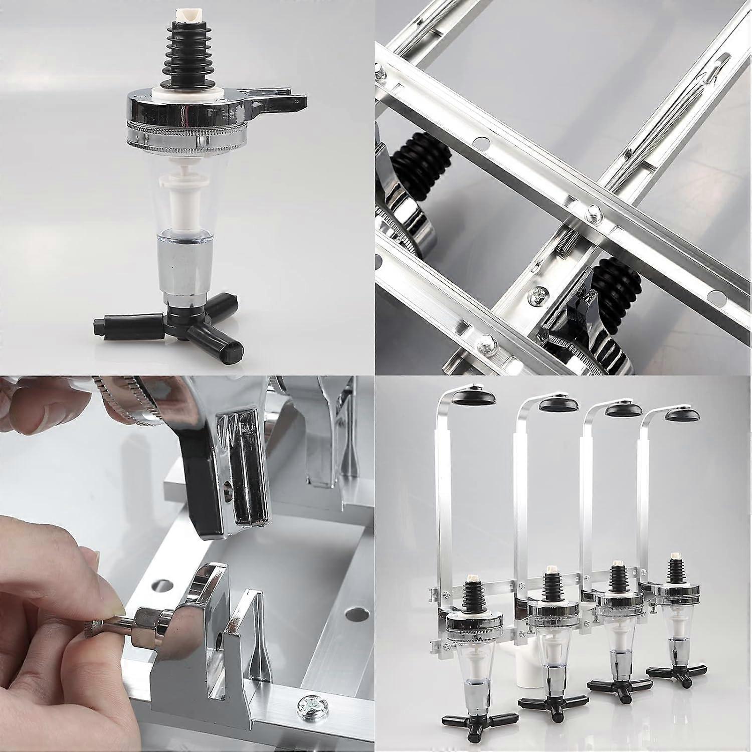 Stainless Steel Bar Dispenser for 4 Bottles, Alcoholic Drinks