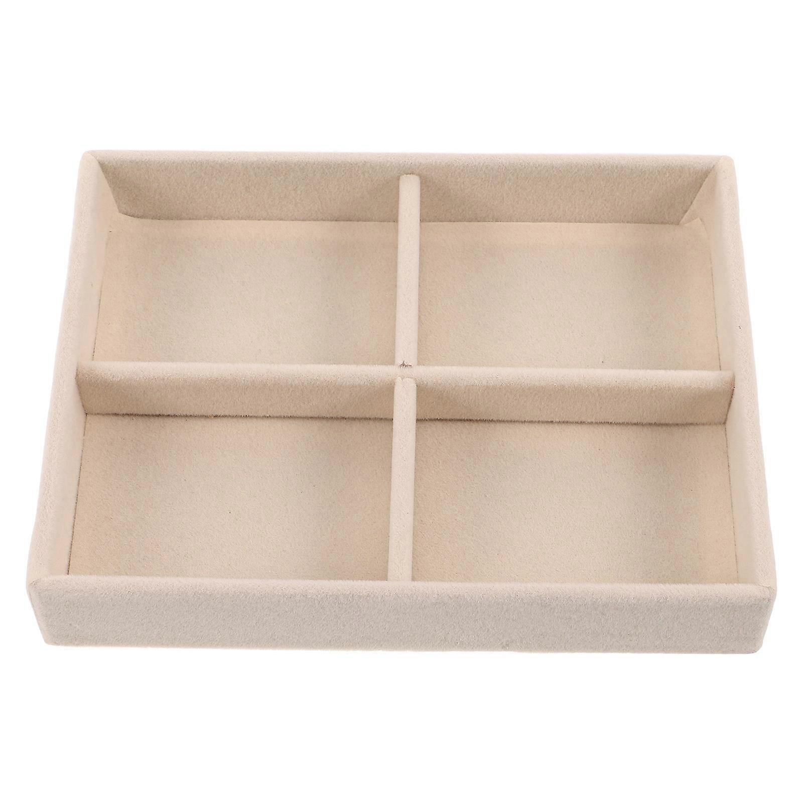 Velvet Jewelry Tray with Organizer for Rings & Earrings, Scratch Resistant Stackable Display Box for Home & Travel Storage