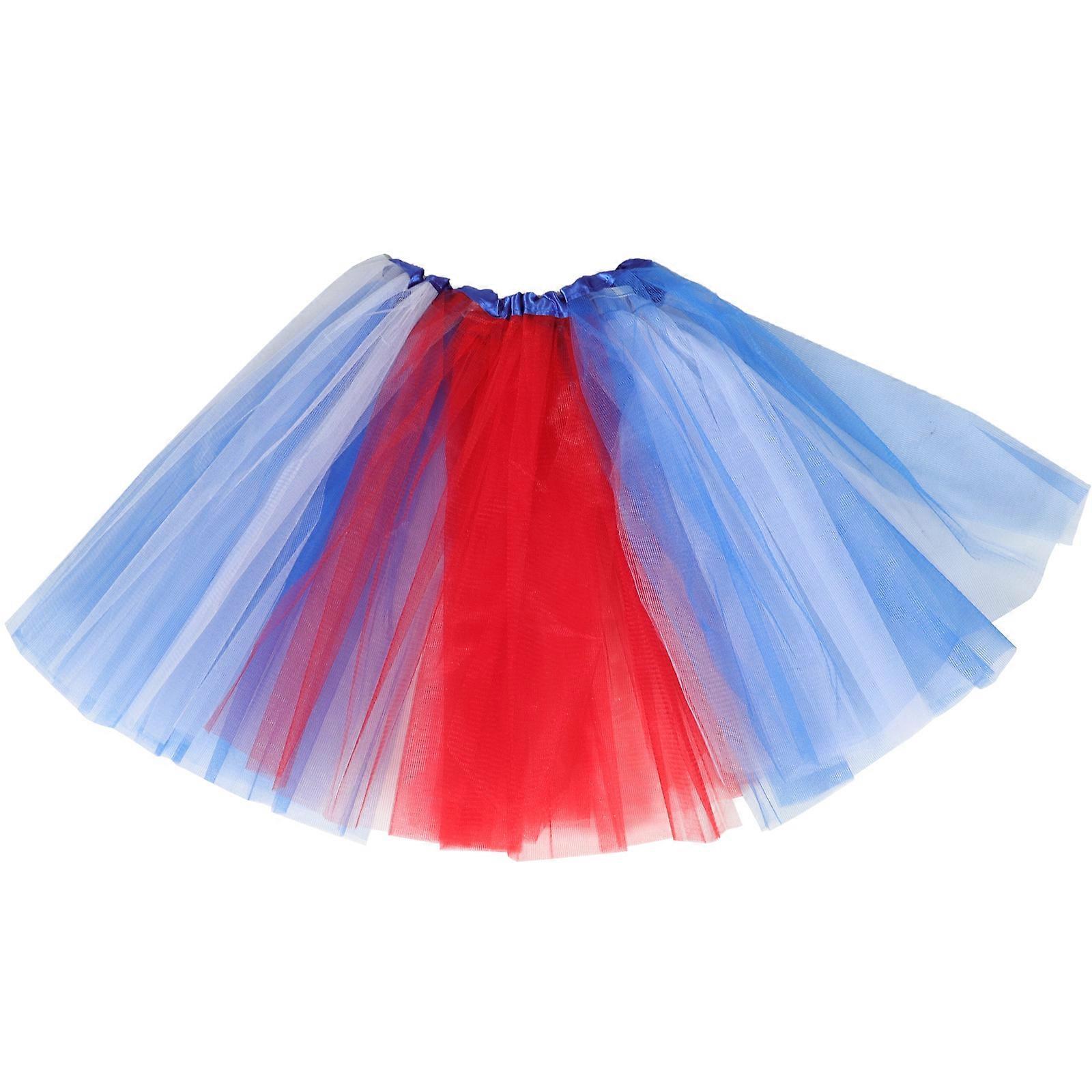 Tulle Skirt Ballet Tutu Skirt Independence Day Party Decorative Red Lightweight 1Set