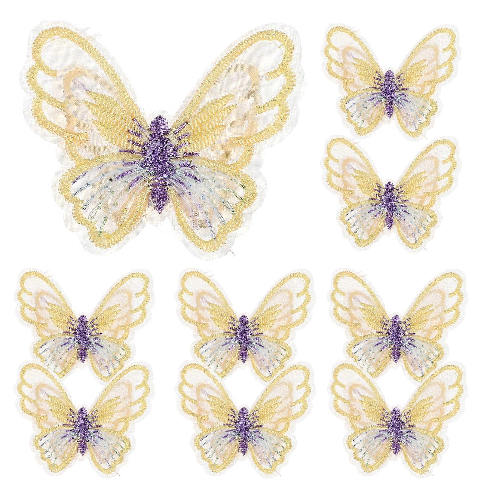 Yellow Embroidered Clothes Patches for DIY Use with 20Pcs