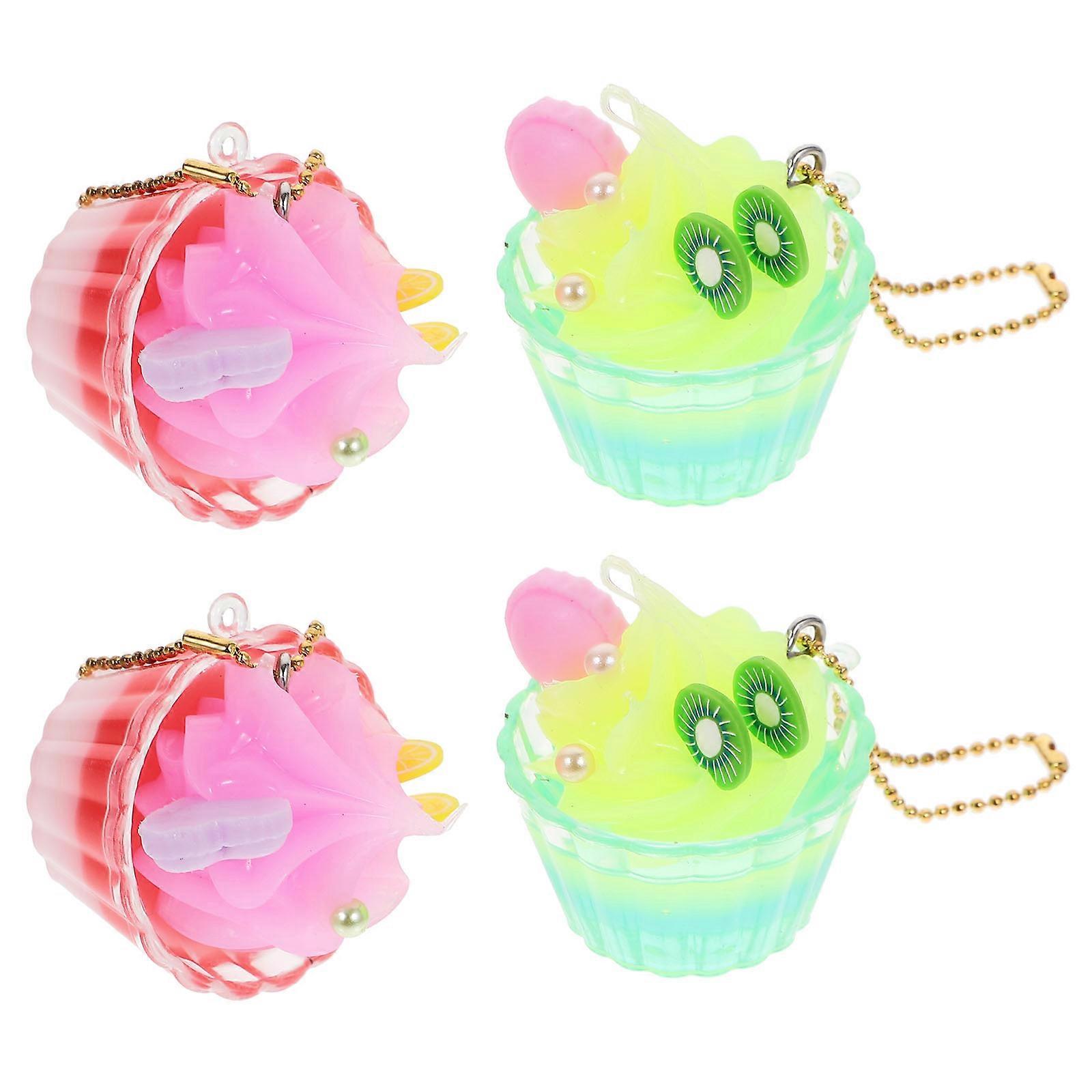 Ice Cream Shape Bag Charms for Handbags Cute Design Multi Color 4Pcs
