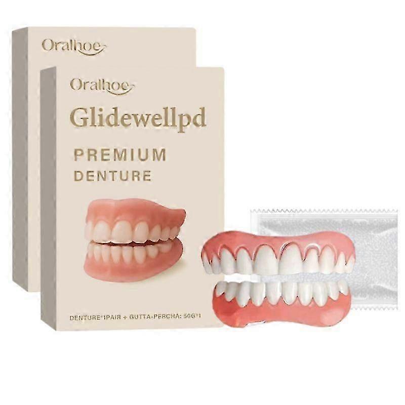 3D調整可能な入れ歯キット - インスタントスマイル矯正と毎日の快適さのための低刺激性美容整形義歯 2pcs