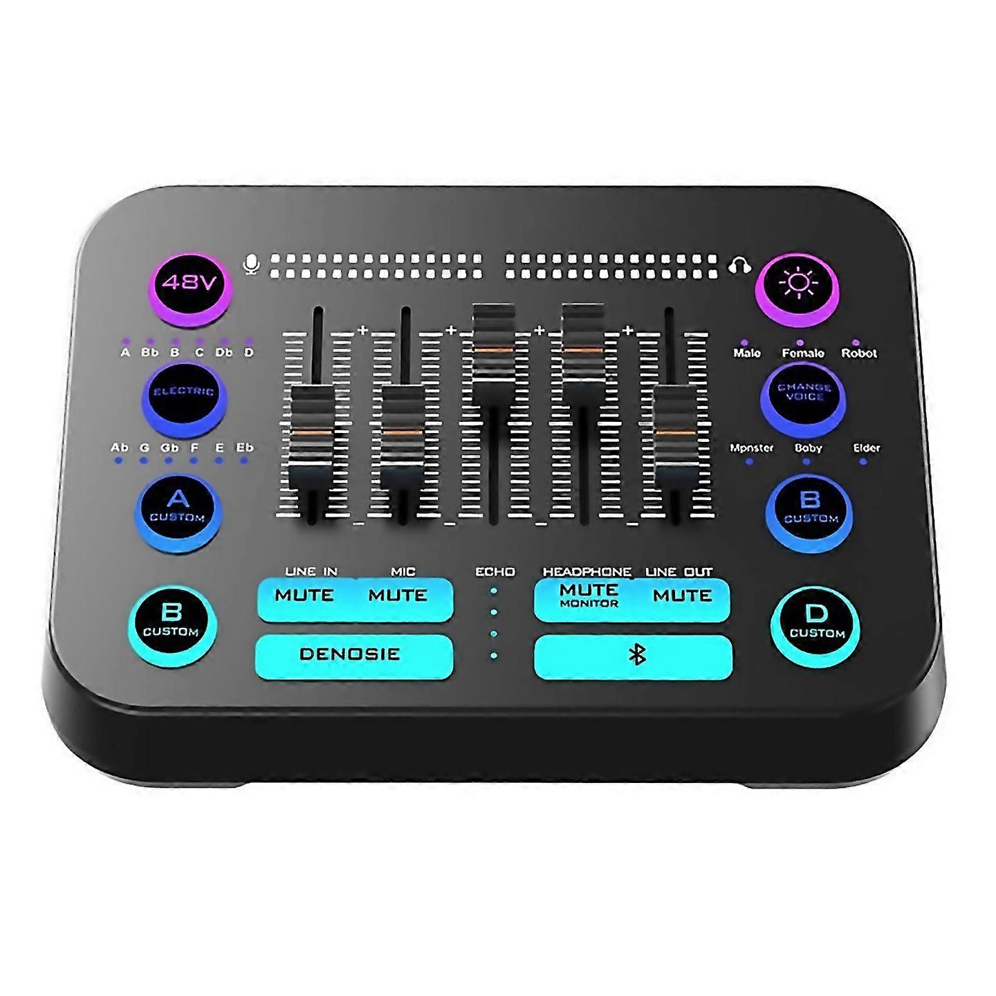 For 48v X1pro Bluetooth Audio Mixer With M8 Microphone Voice Changer