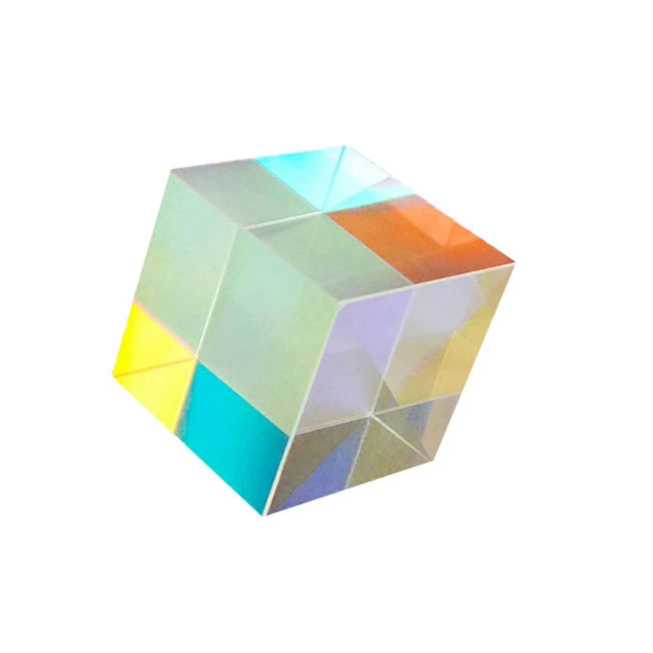 Optical Glass Cube Color Reflection Light Refraction Decoration Object for Home DIY Projects for Education Photography 2x2cm