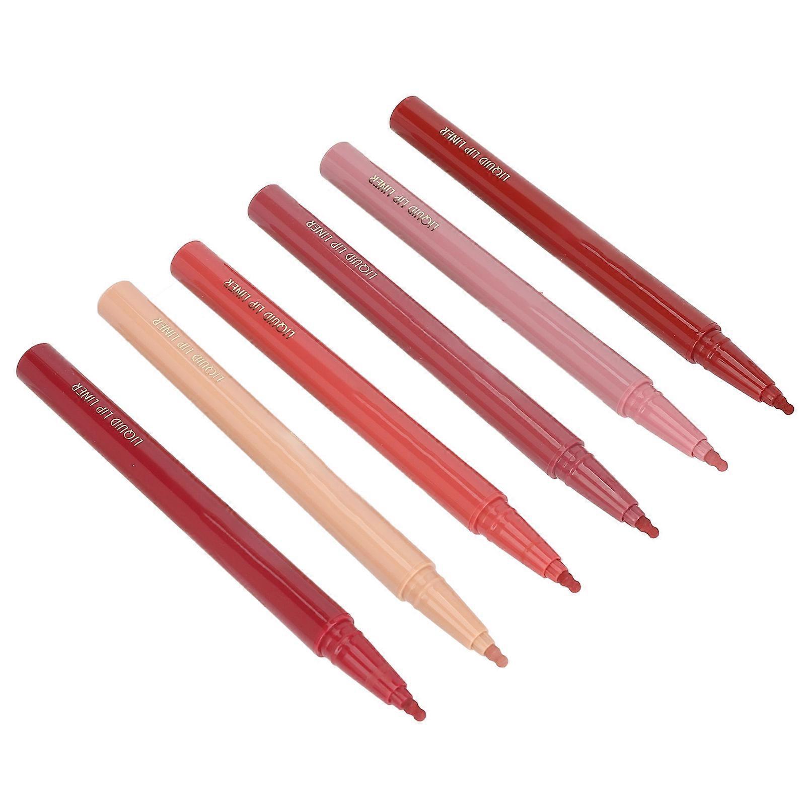6 couleurs crayon à lèvres liquide ensemble 0,6 ml éponge hydratante imperméable à l’eau tête de gourde crayon à lèvres haute pigmentation