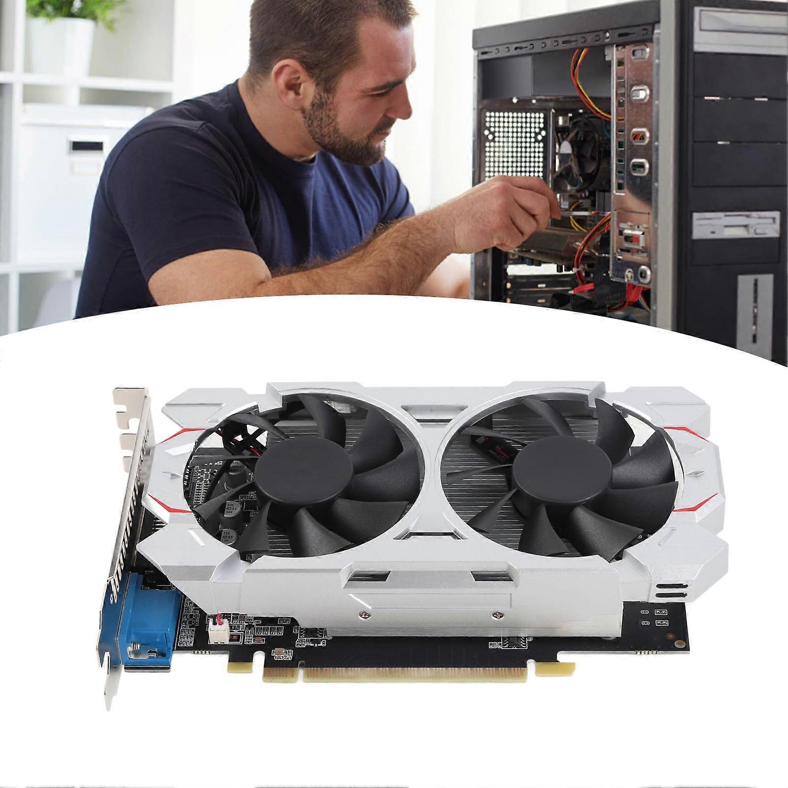 Herní grafická karta 4K HD výstup GDDR5 128BIT dvojité ventilátory 1072MHZ 5400MHZ Grafická karta pro stolní počítače