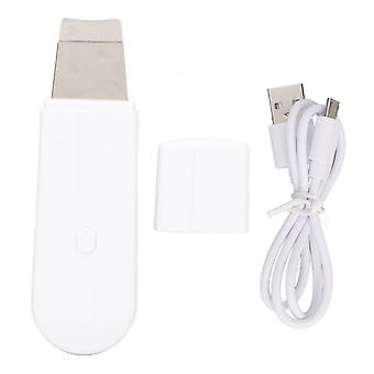 Skin Scrubber Machine Blackhead Removal Vibration Facial Pore Cleansing Spatula WhiteYMMR)
