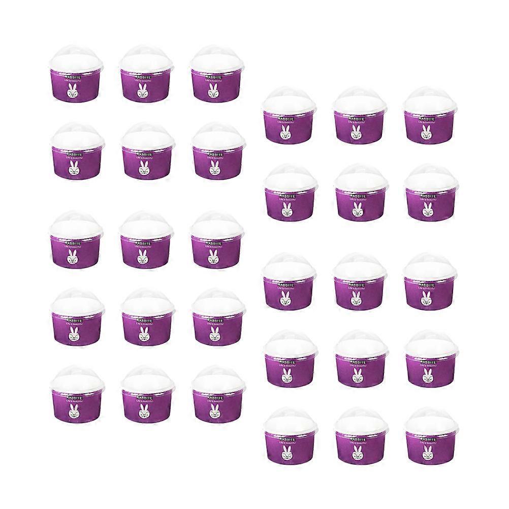 Disposable Ice Cream Pail Ball Shape Paper Home Use Elegant Design 8.5*7cm Purple 100Pcs