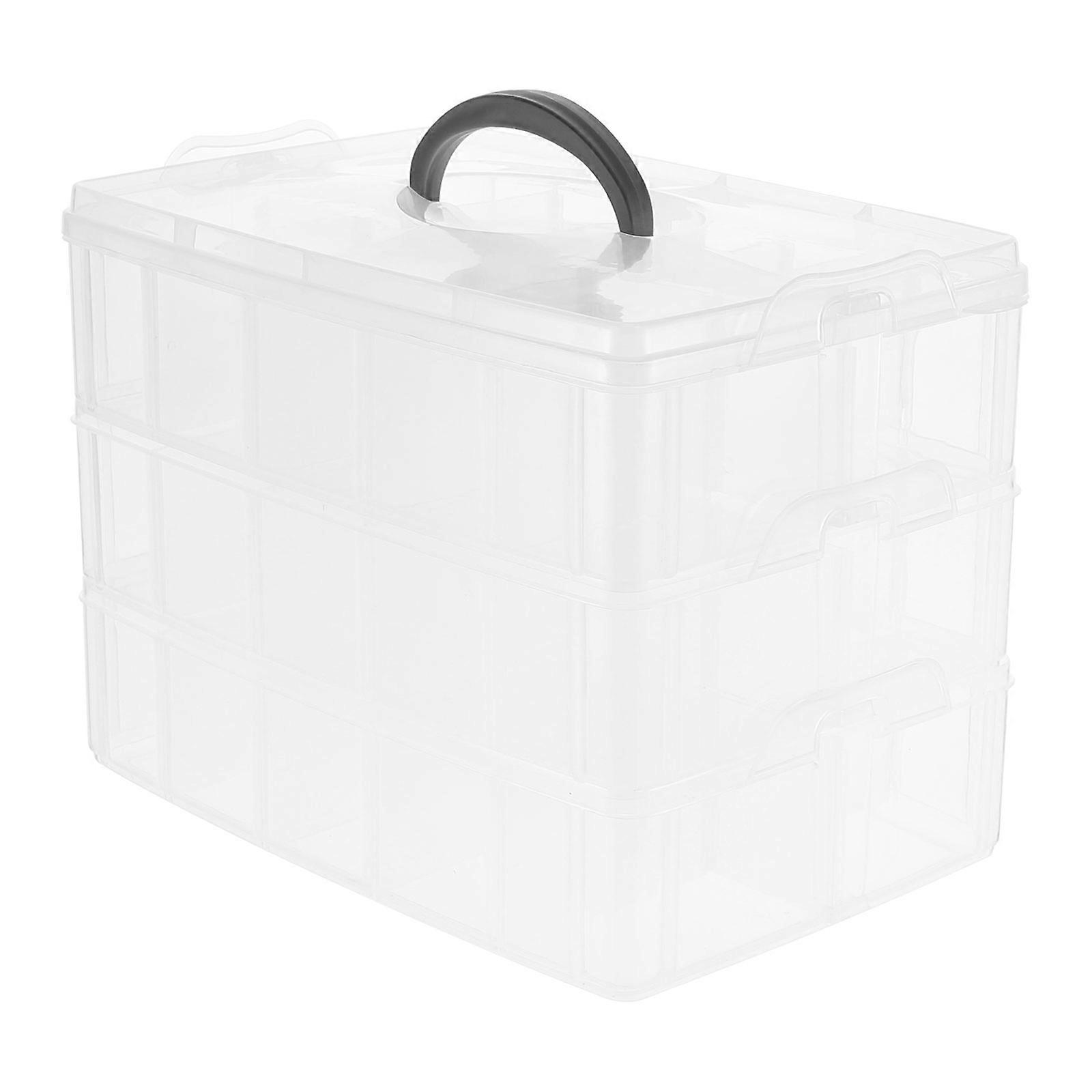 Wardrobe Storage Box Three Layer Organizer Simple Design 25 5X18Cm White Plastic 1Pack