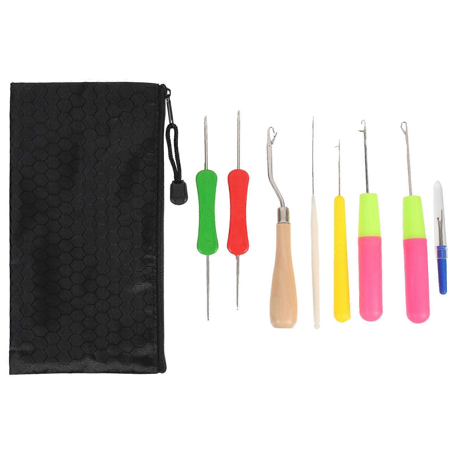 Assorted Color Metal Crochet Hooks for Hair Ergonomic Wig Weaving Tool Durable and Lightweight for Home Use