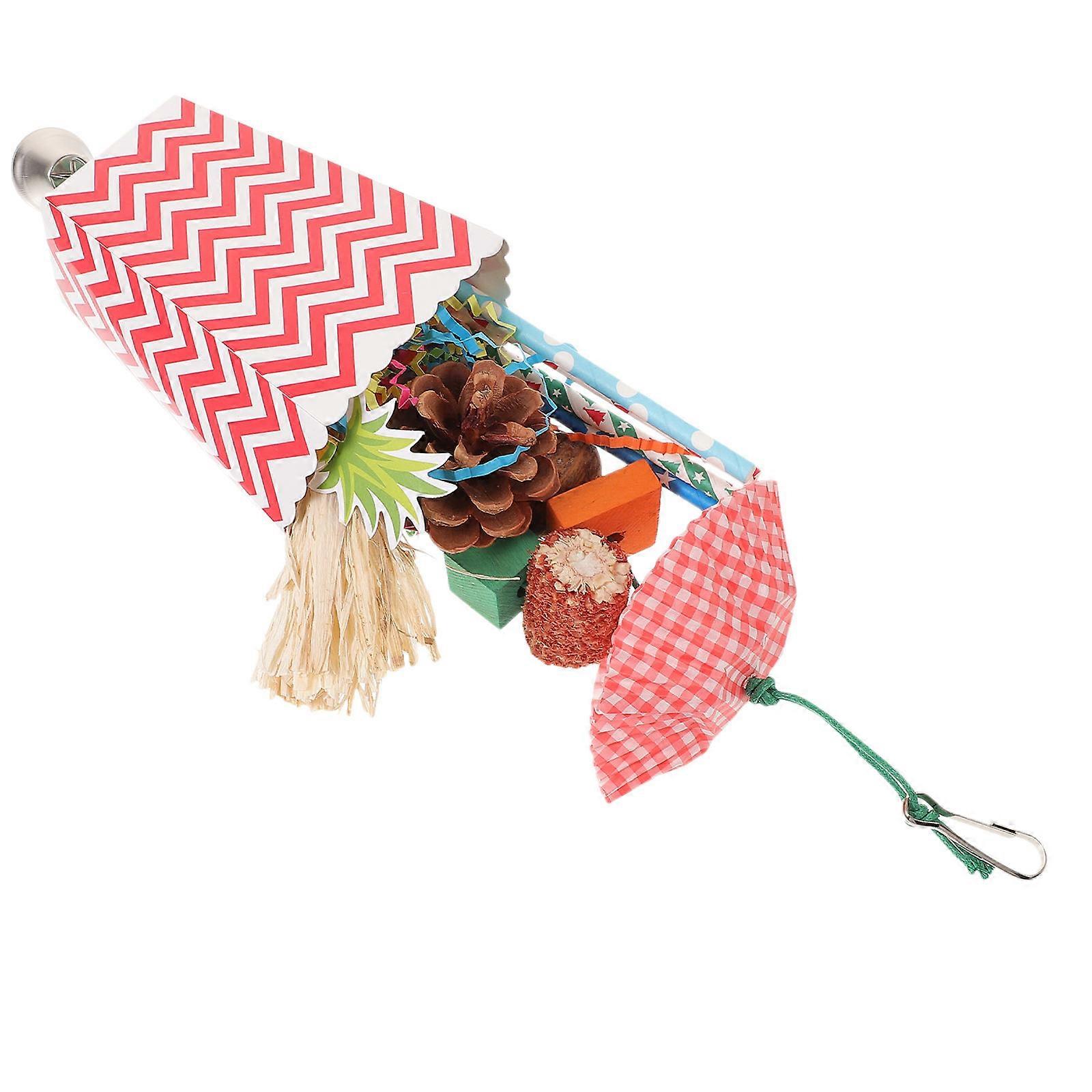 Assorted Color Wood Bird Shredding Toy for Parrots and Pet Birds Promotes Play and Relaxation