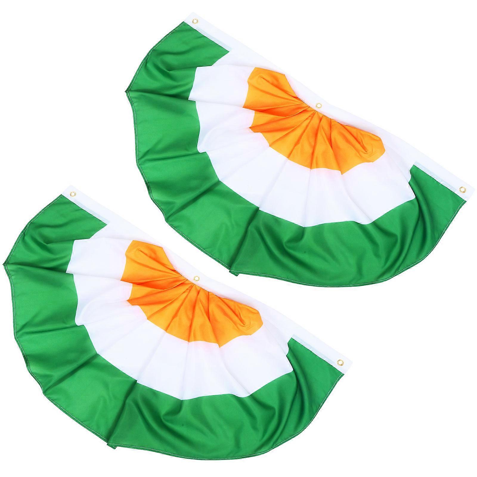 St. Patrick's Day Semicircle Flag Made of Polyester with Brass Grommets for Birthday 45*90cm