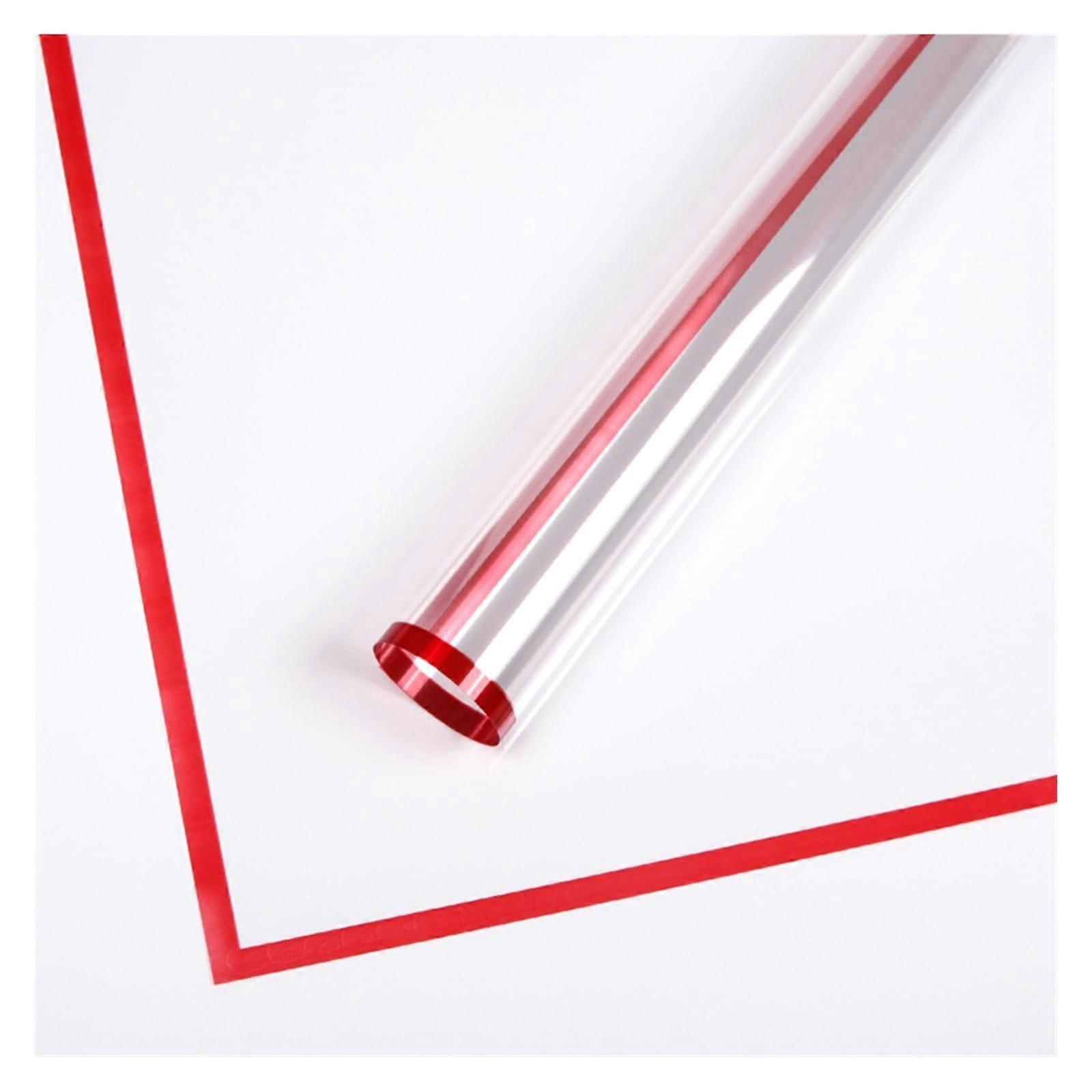 Clear Cellophane Border OPP Flower Wrapping Paper 20 Pieces Red Dustproof Packaging Materials for Floral Arrangements