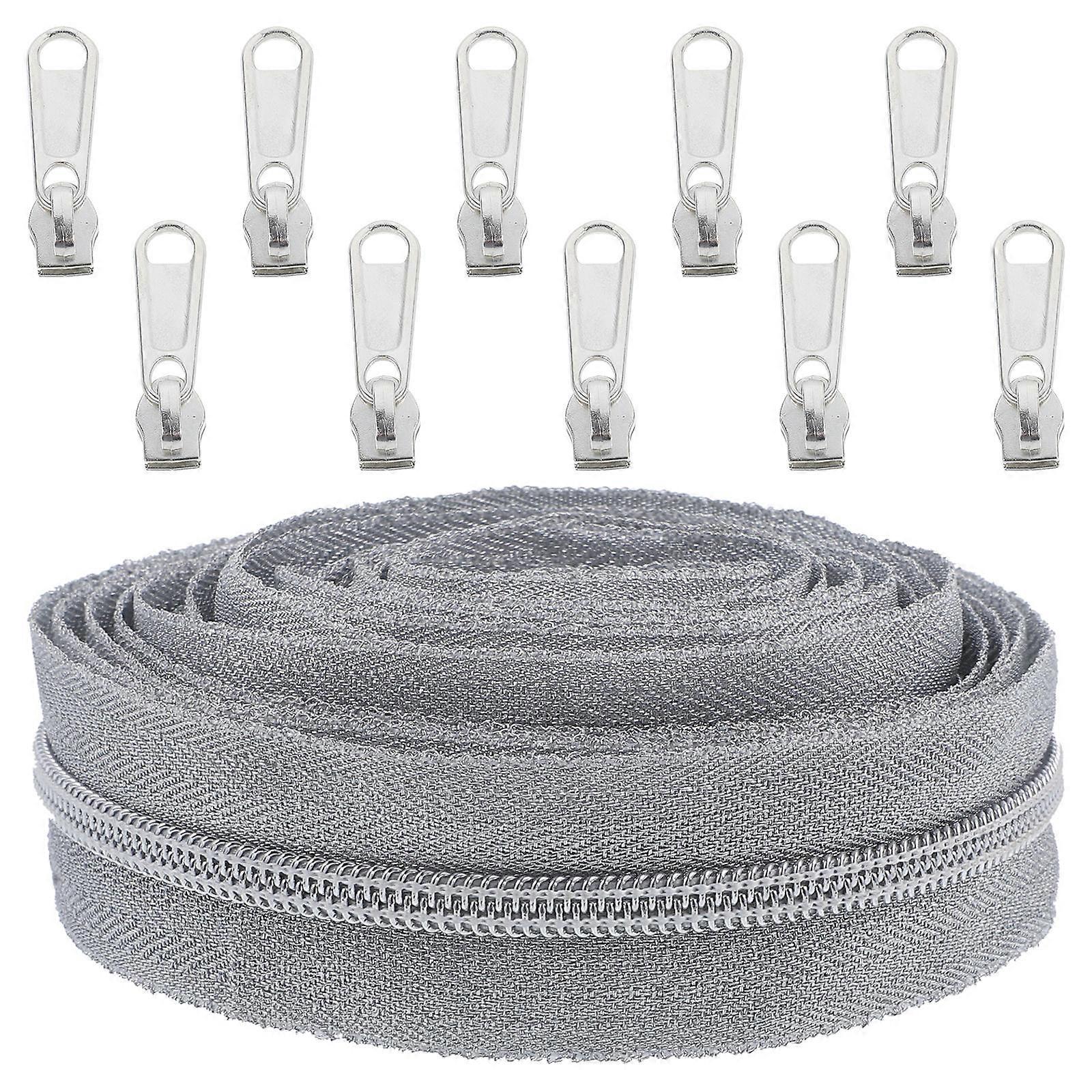 Nylon zippers for Sewing with Silver Color Perfect for DIY Projects and Various Sewing Needs 7 Inches