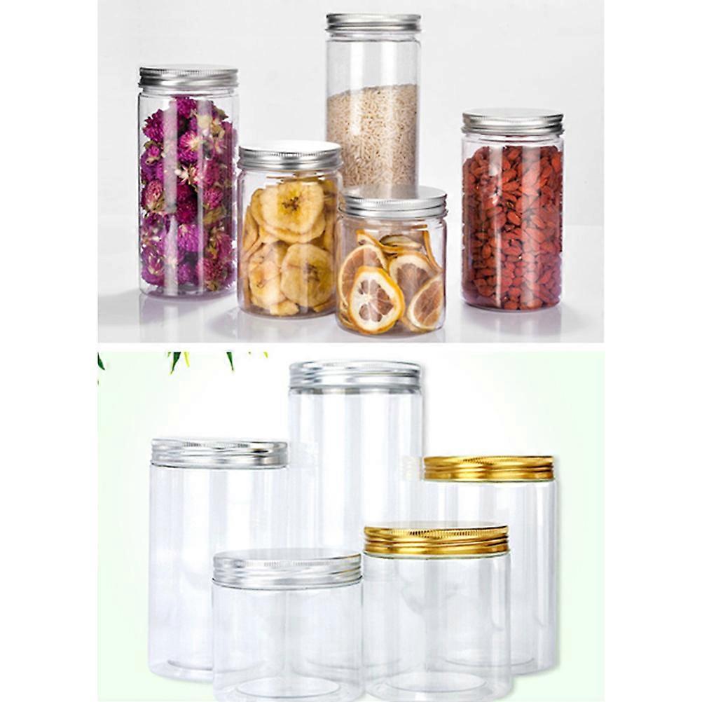 Golden Storage Containers with Aluminum Lids for Kitchen and Home Use 6 Pcs Portable