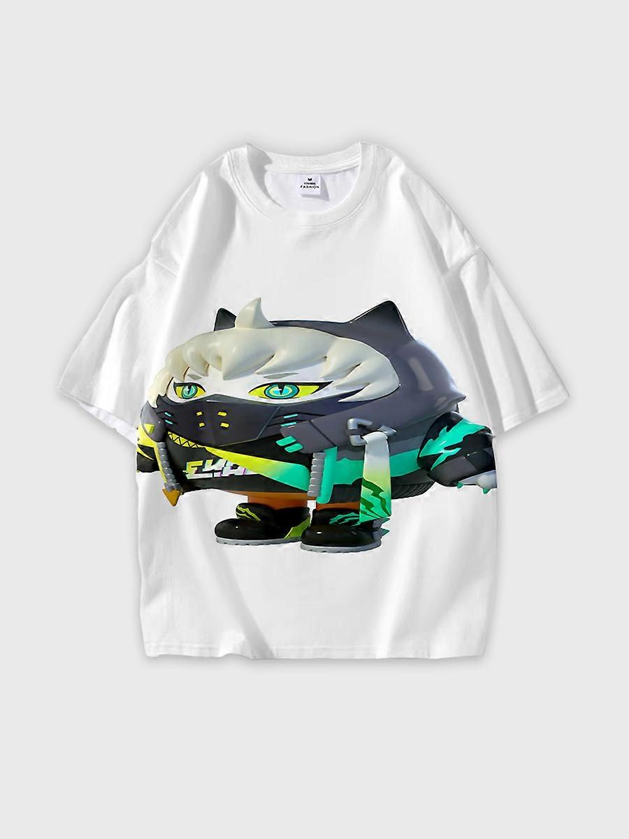 T-shirt round neck Pattern loose short sleeve C2537