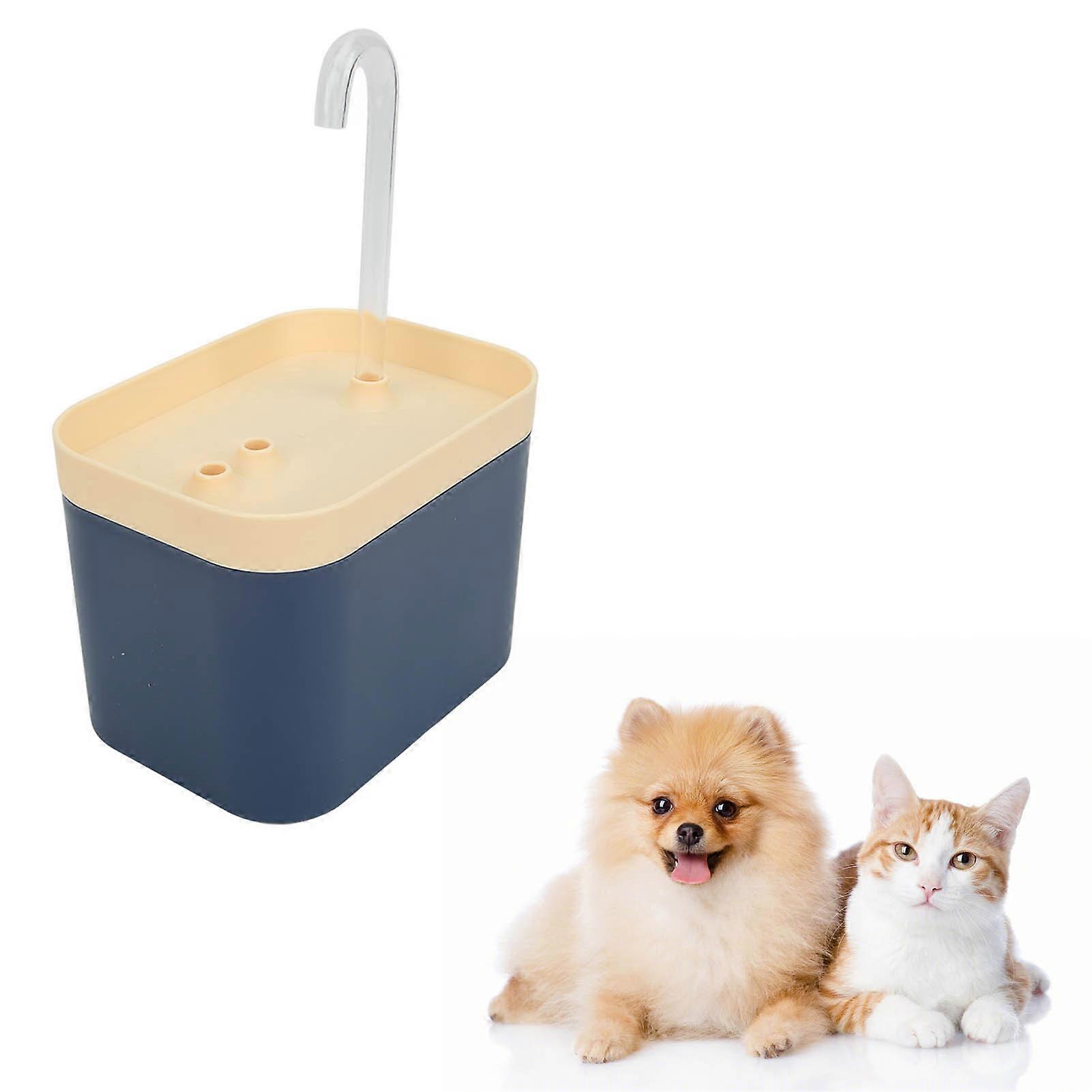 1.5L Cat Water Fountain Quiet Automatic Circulation Flow Waterproof Pet Drinking Fountain with Elbow Nozzle Deep Sea Blue 