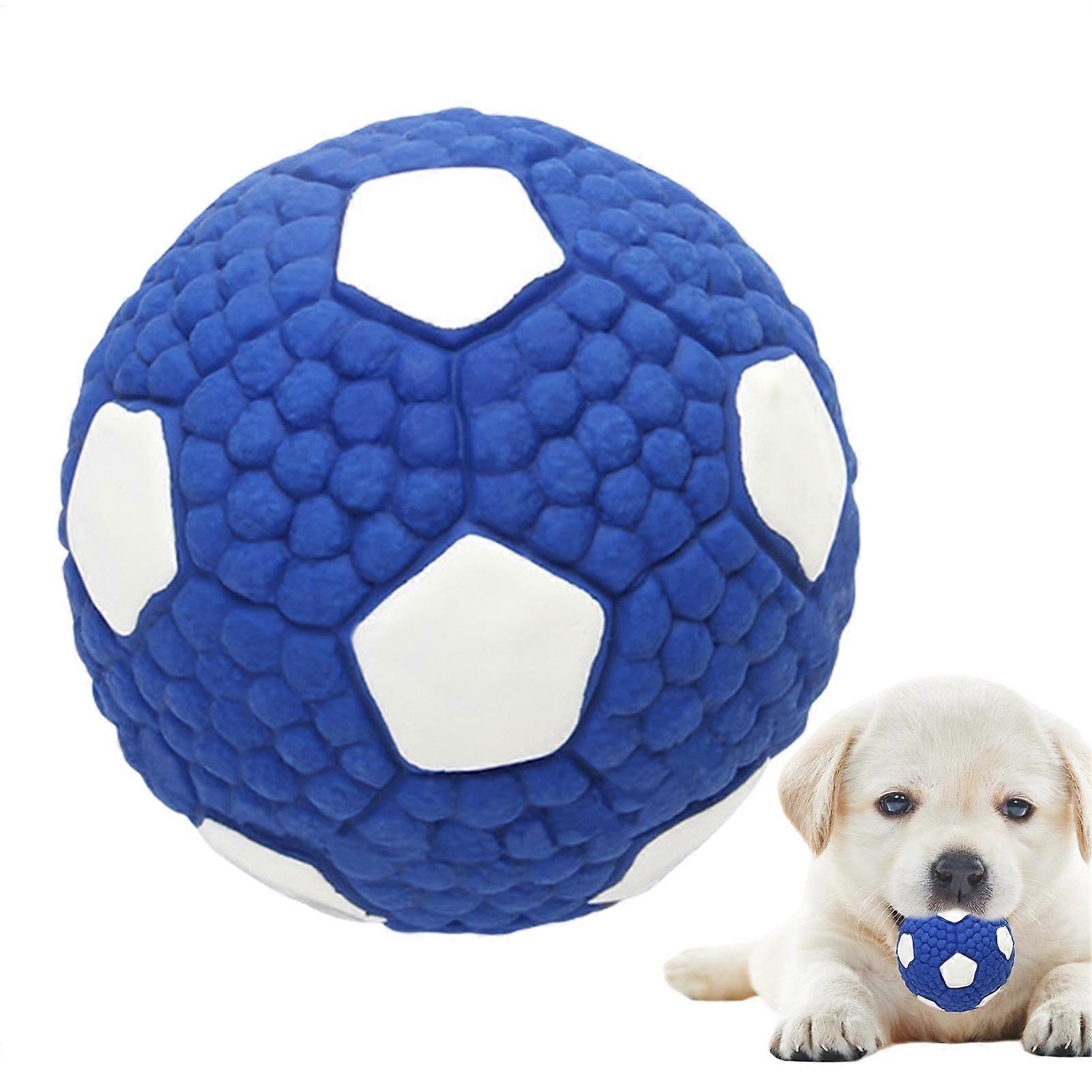 Indestructible Dog Ball - Durable Rubber Soccer Ball, Non-Toxic Chew Toy for Puppies, Size Medium, Assorted Colors