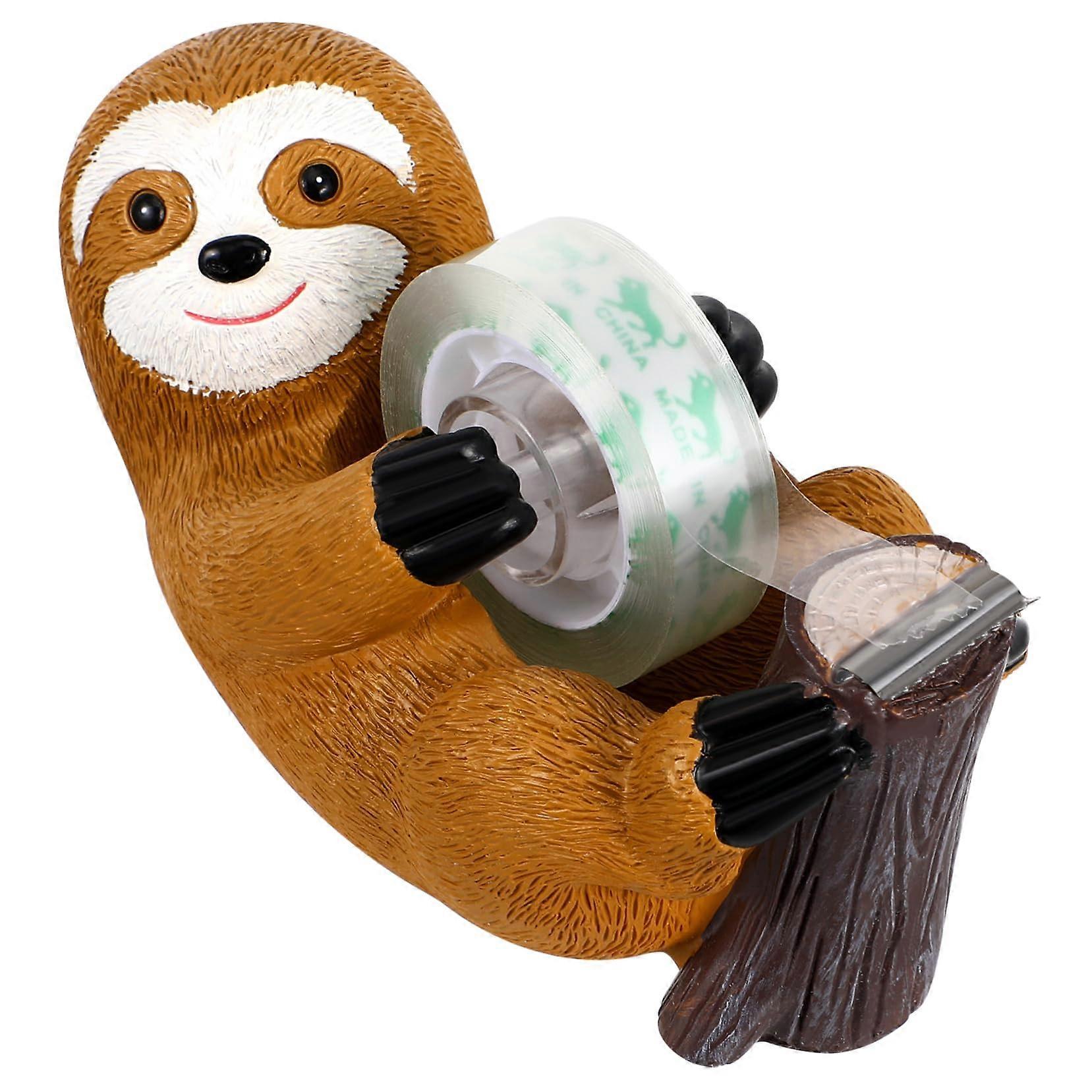 Portable tape dispenser in the shape of a sloth, cute tool for office and home