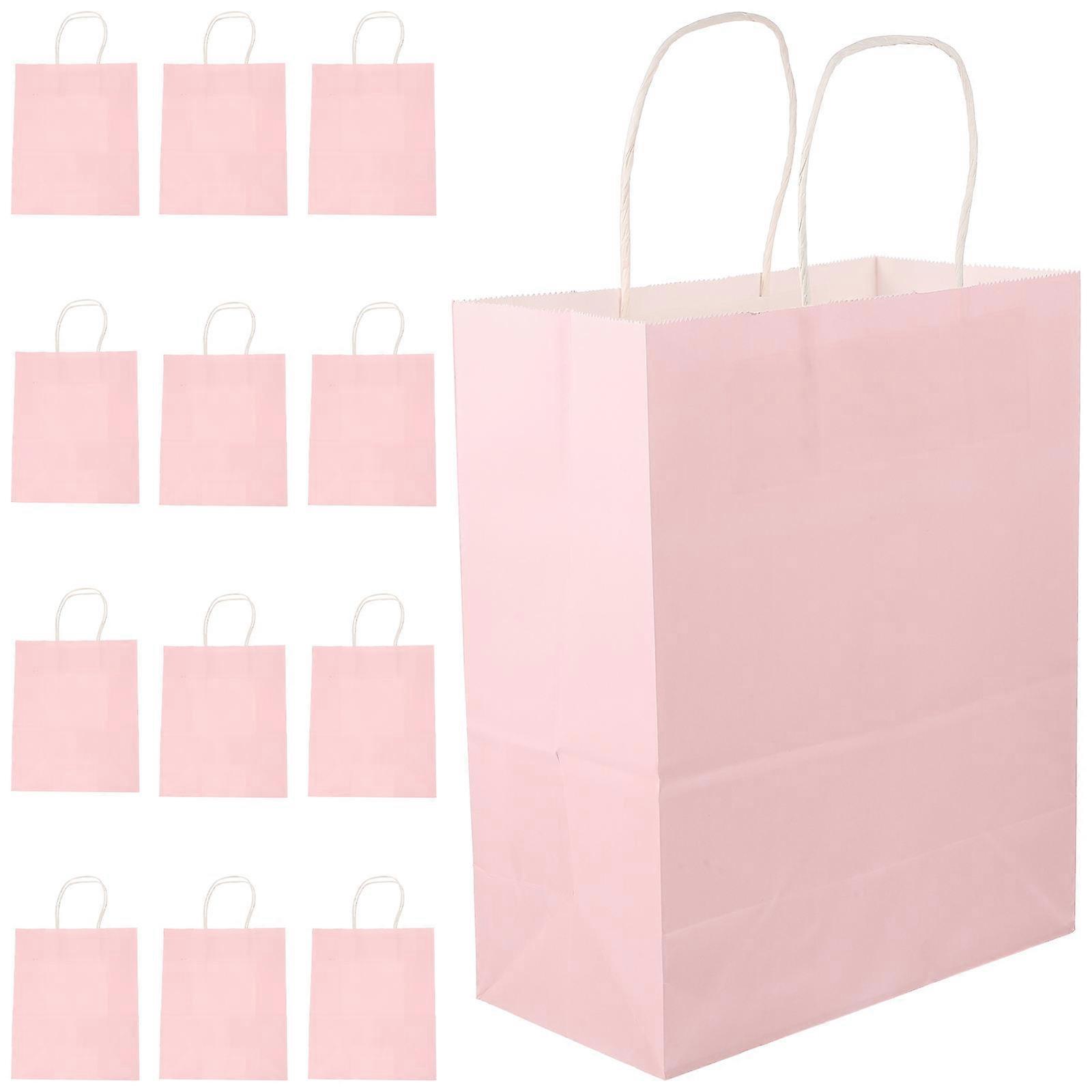 12 Medium Kraft Paper Bags with Handles for Birthday Parties, Weddings, Showers, and Festivals – Perfect for Treats and Goodies