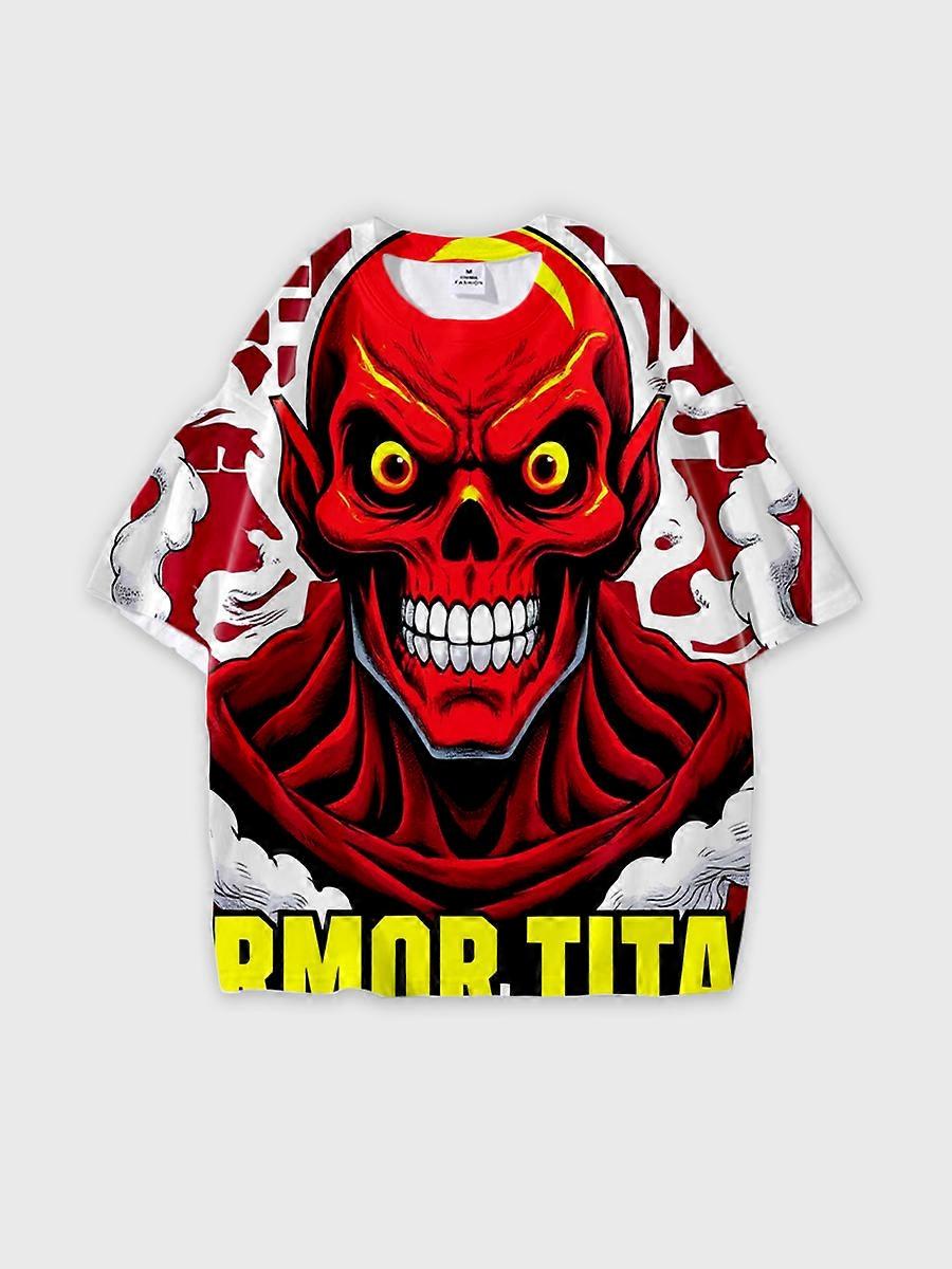 T-shirt round neck Pattern loose short sleeve N317