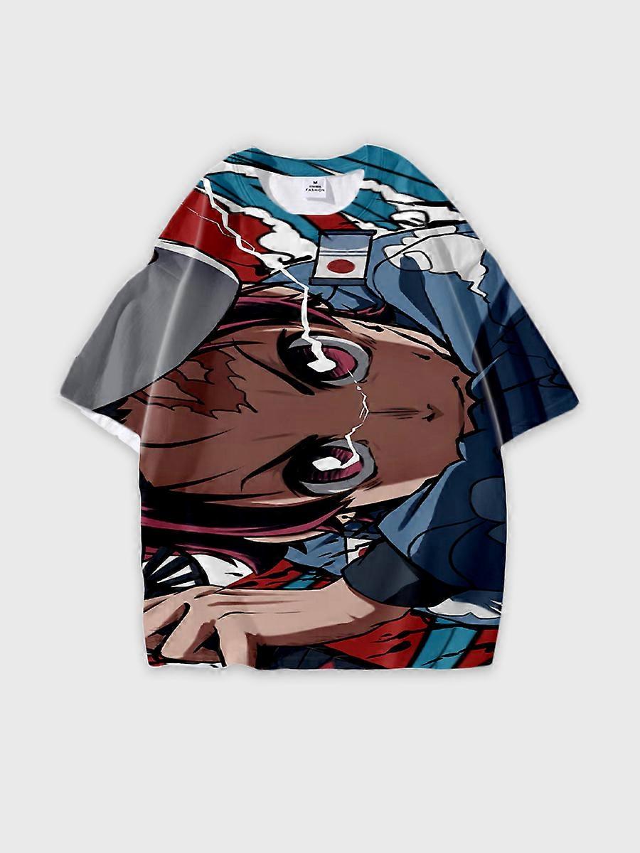 T-shirt round neck Character Pattern loose short sleeve P2901