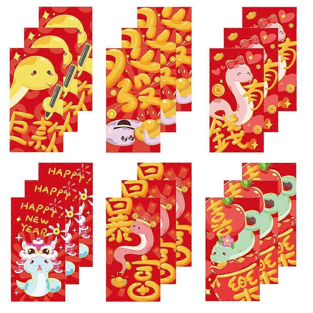 Chinese New Year Red Envelopes with 2025 Year of the Snake Theme for Gift in Assorted Colors and Paper Material