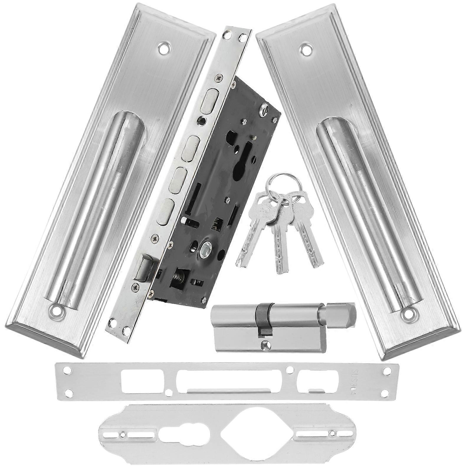 1 Set Door Lock Handle with Key for Storm Doors Home Accessory Replacement