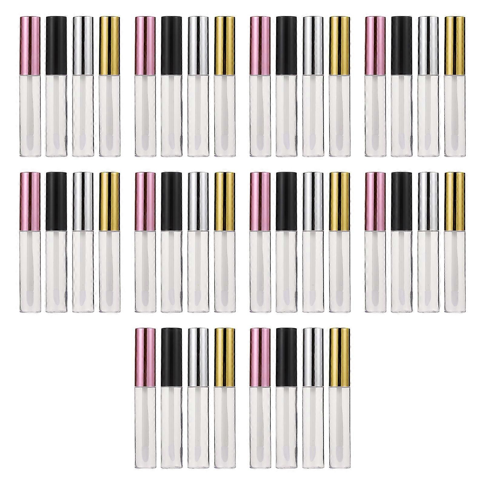 40pcs Empty Lipstick Tubes with Brush for Storage Use Portable ABS Material 10ml