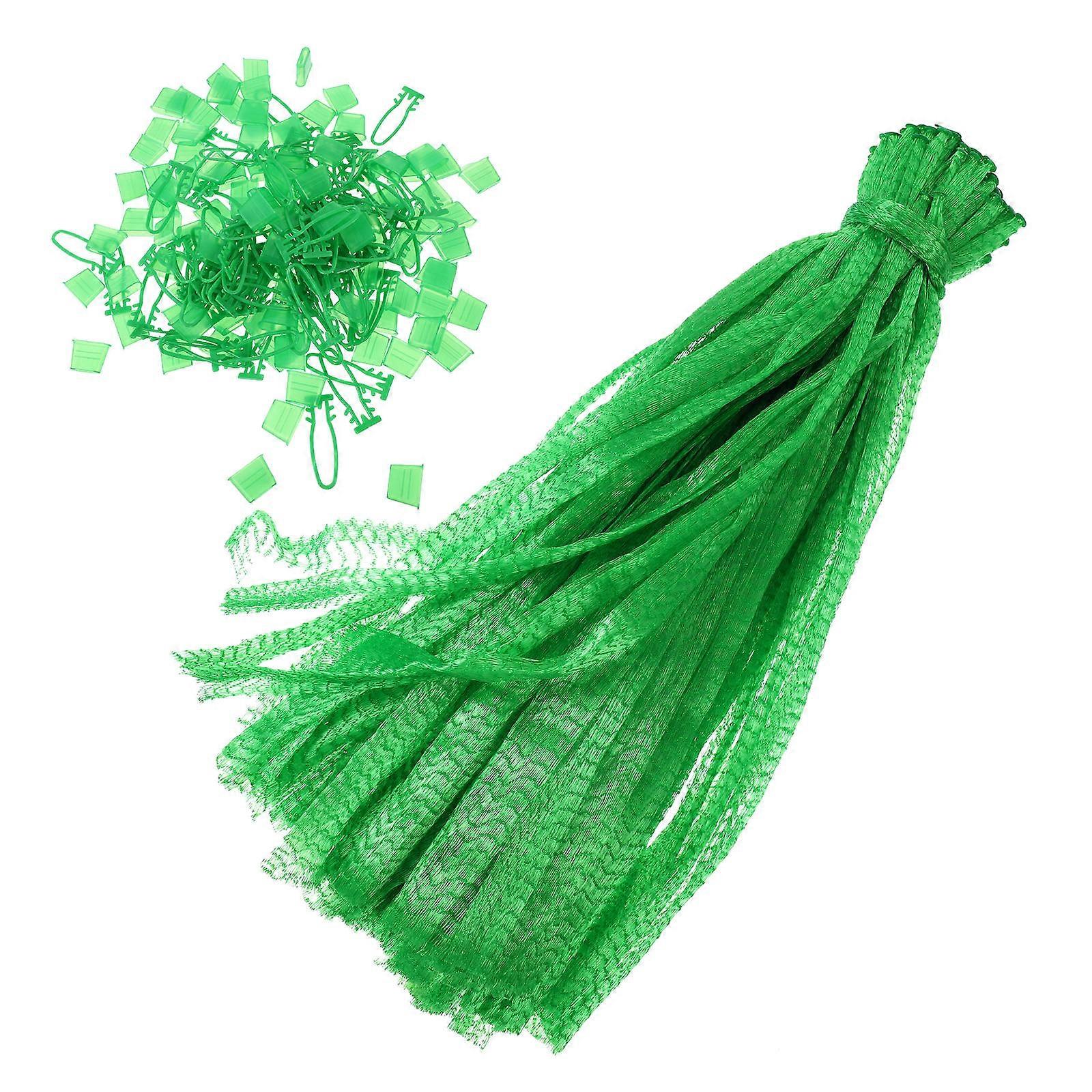 Reusable Produce Net Bag 100Pcs For Grocery Shopping 40X2CM Green Ventilated Storage