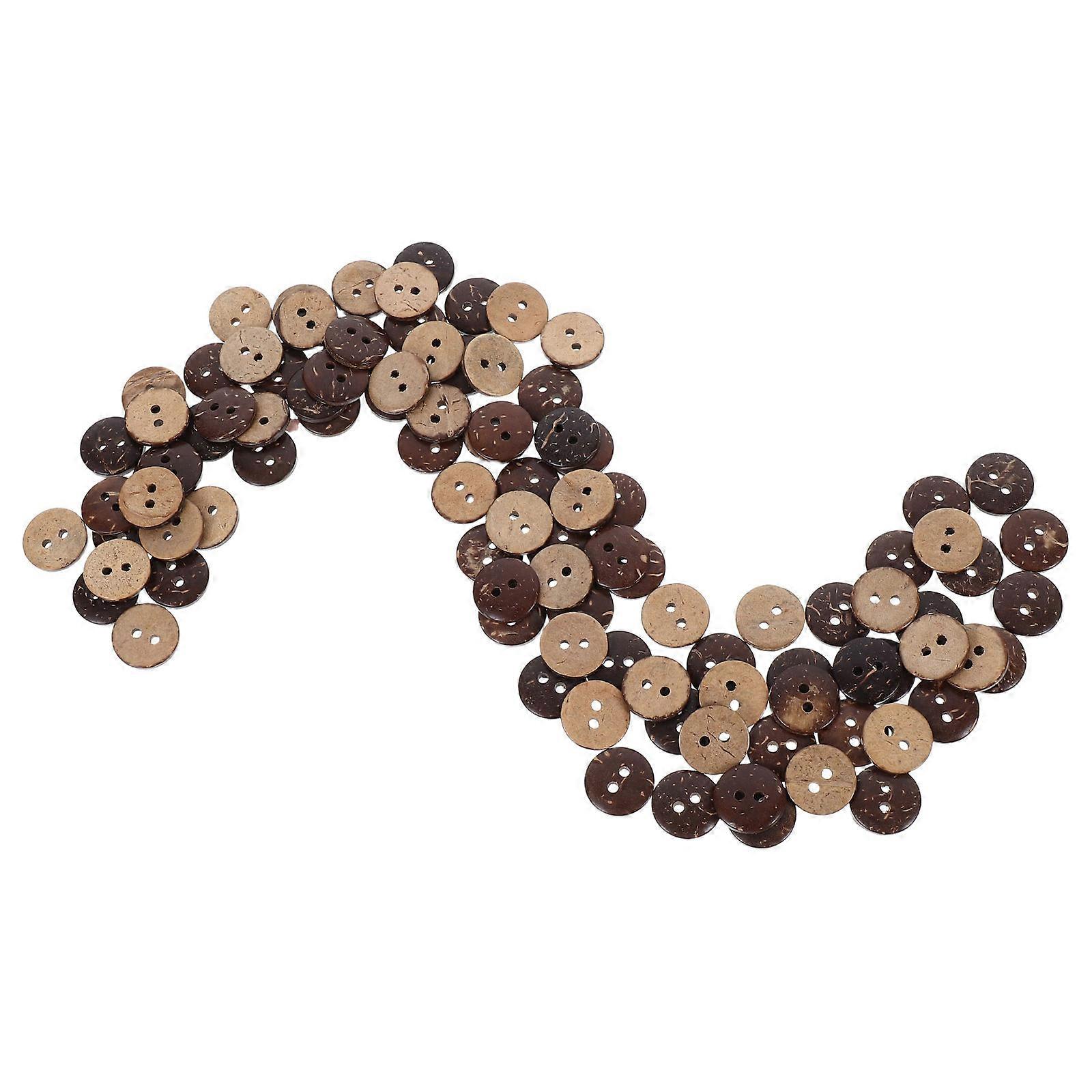 100pcs Natural Coconut Shell Buttons Durable DIY Sewing Accessories for Clothes Shoes Bags Handmade Crafts Decorative Button Pack for Sewing