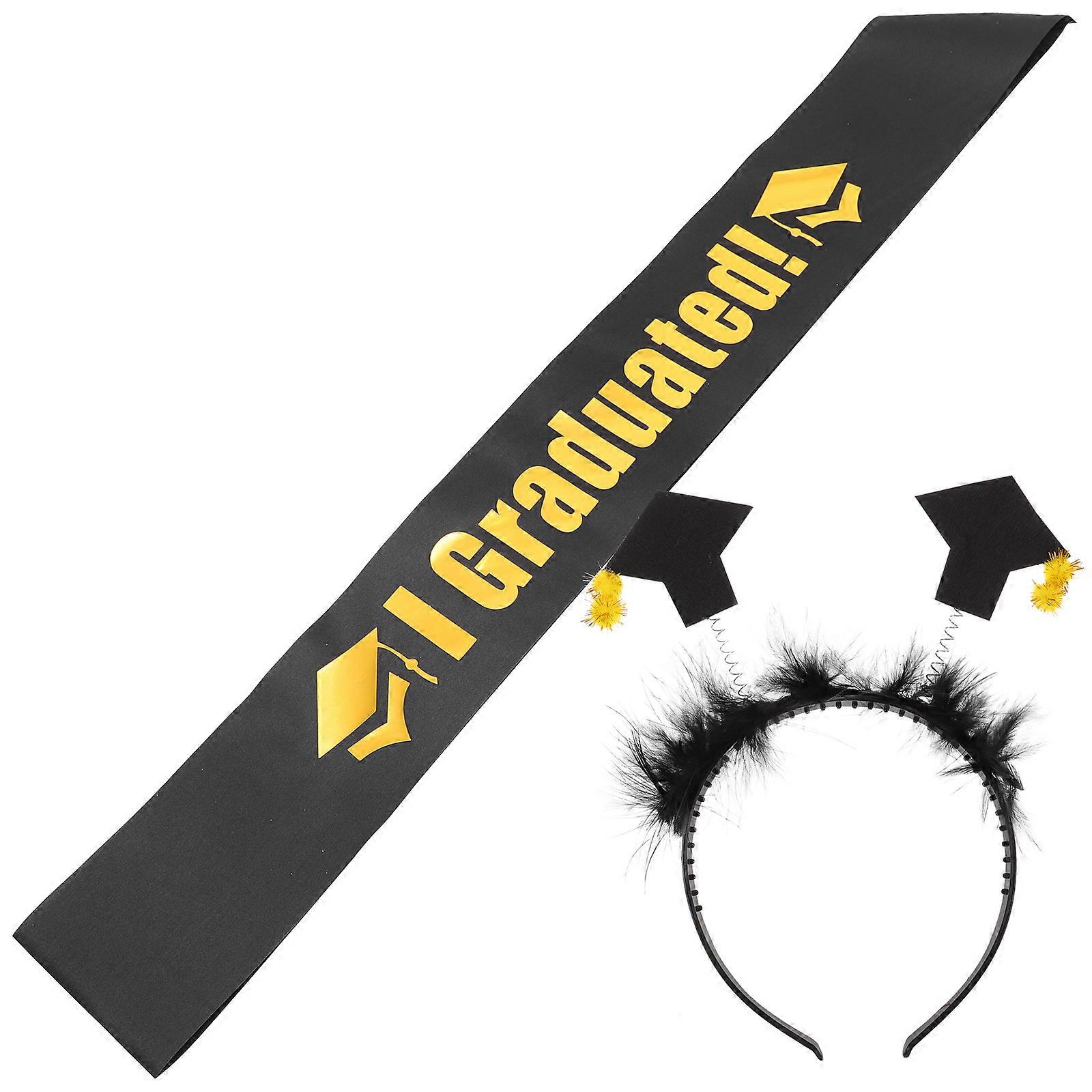 Graduation Sash 1 Set Mini Graduation Cap Headband Suitable For Graduate Parties Photoshoots Special Events