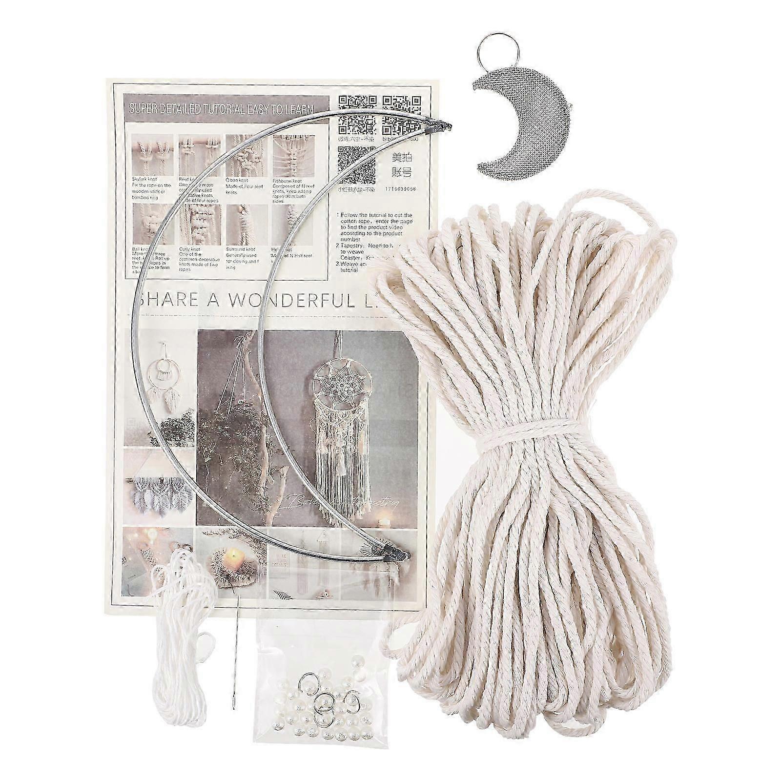 1 Set Macrame Rope Kit Handmade DIY Dream Catcher Kit Macrame Tapestry Accessory