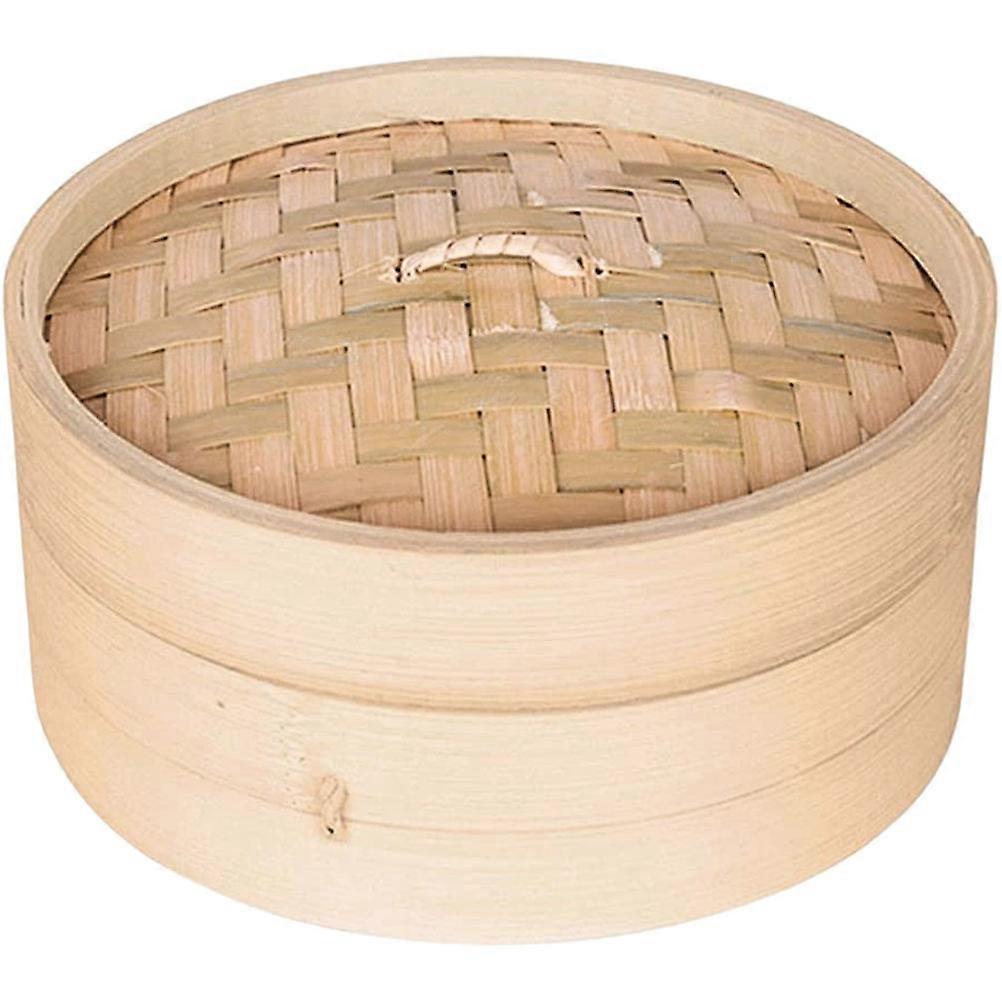 Bamboo Steamer Basket for Kitchen Use Light Yellow High Temperature Resistance Practical and 1 Set