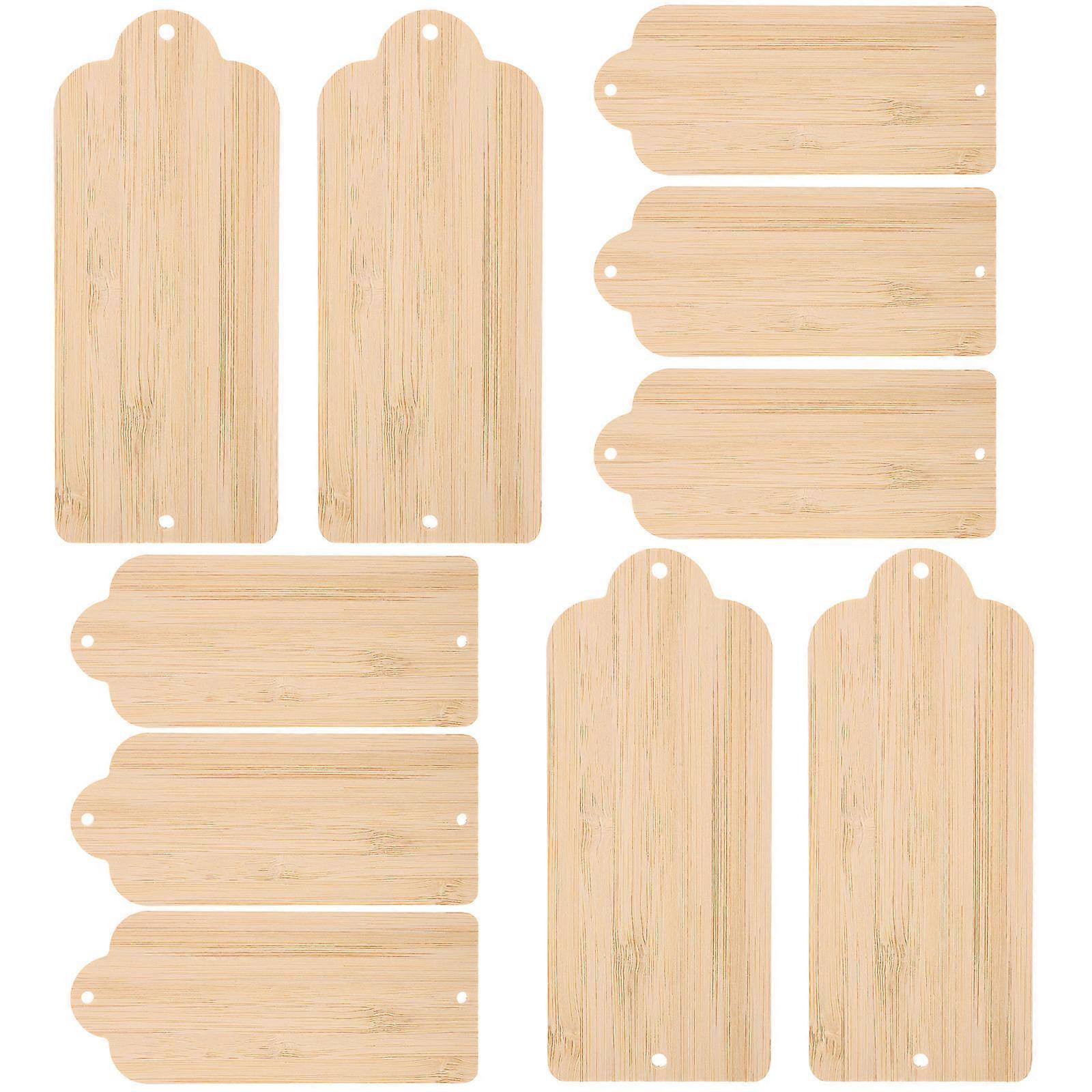 DIY Blank Bamboo Rectangular Cutouts for Kids Playing with Light Yellow Color Easy to Color and Graffiti 10 Pieces