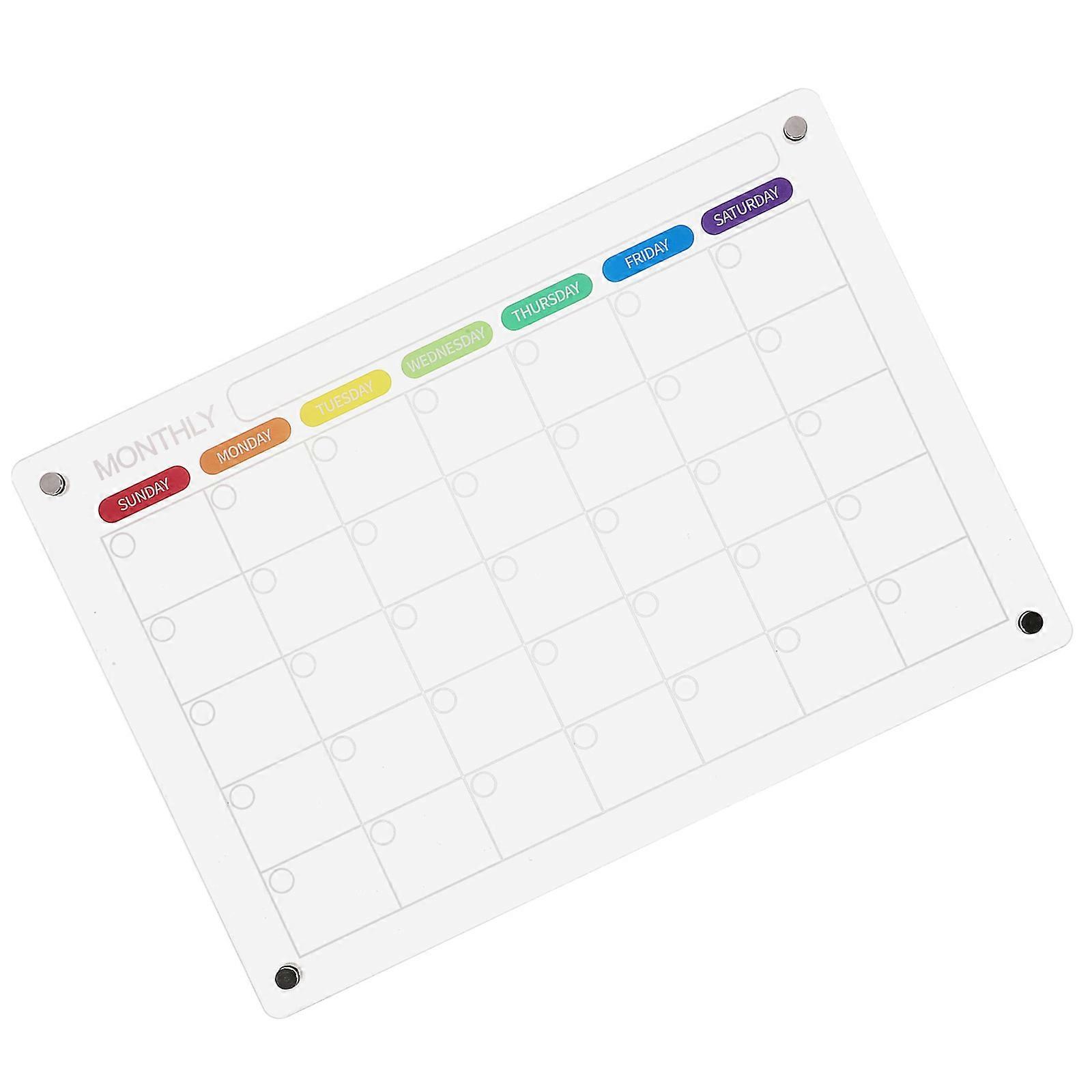 Dry Erase Planner Board 43X30X0.3CM Fridge Accessory Magnetic Attachment For Home School 1Pack