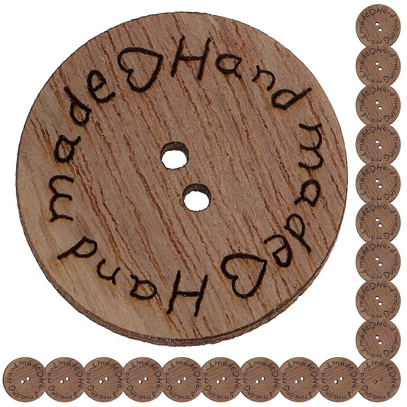 Wooden Heart Buttons for Color Candlenut Material 100 Pieces
