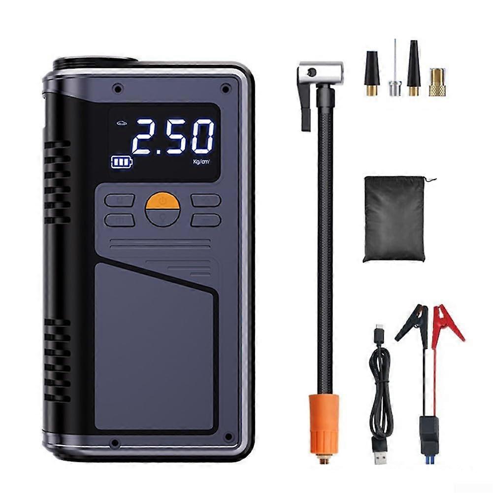Wireless AllinOne Air Pump and Car Jump Starter, 7200A, the solution for inflating and jumpstarting tires.