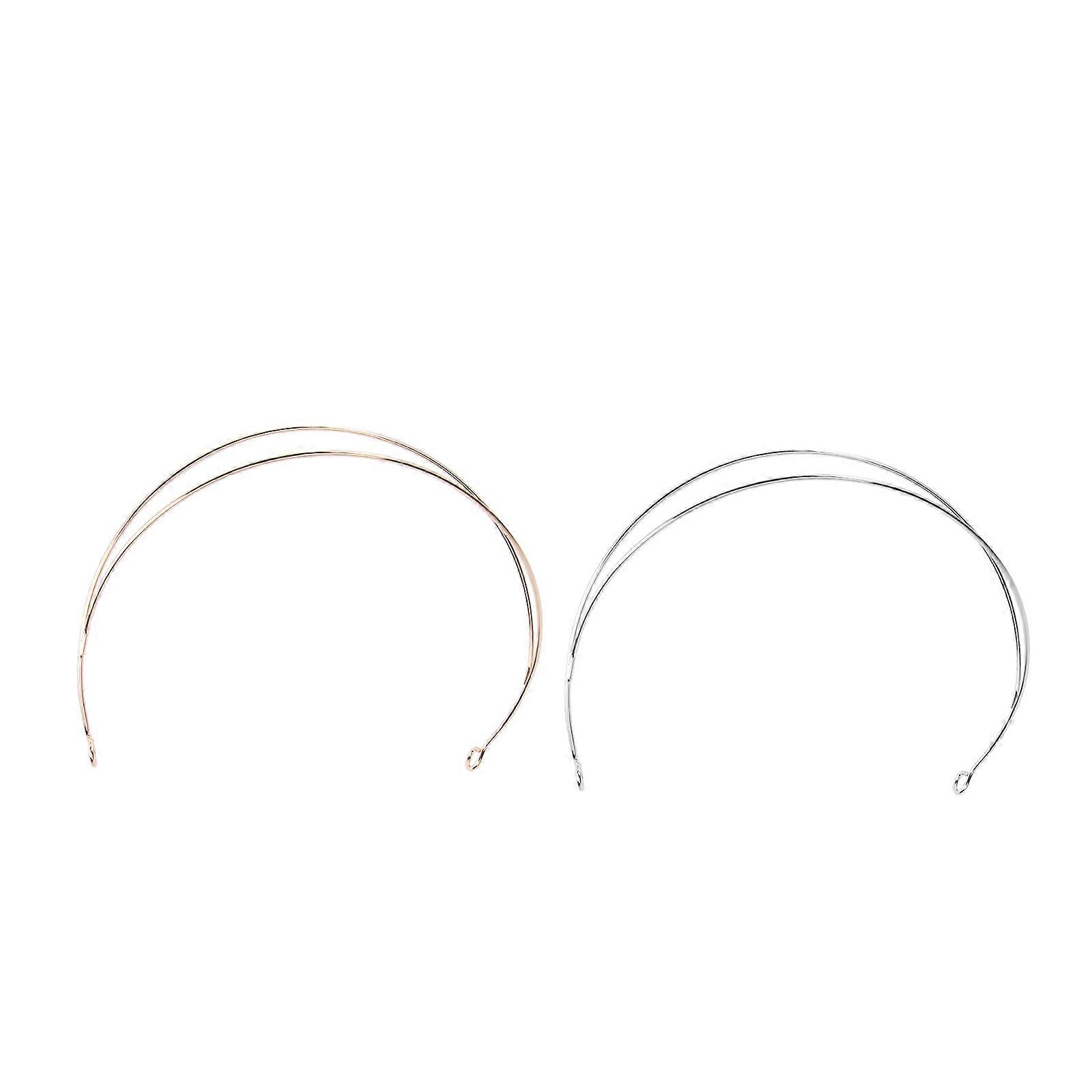 DIY Simple Alloy Headband Suitable For Travel And Exercise Made Of Durable Material 2Set