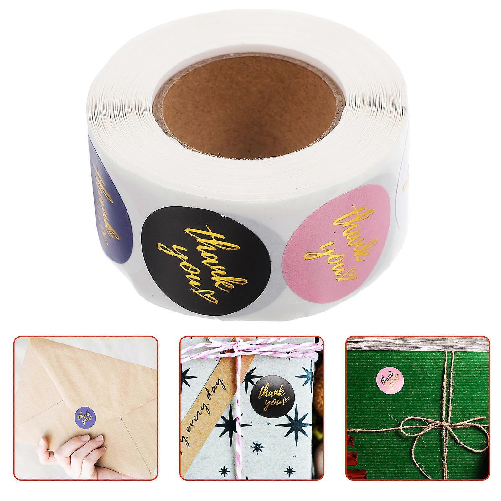Thank You Stickers for Gift Packing and Decorative Sealing Multi Color 1 Roll