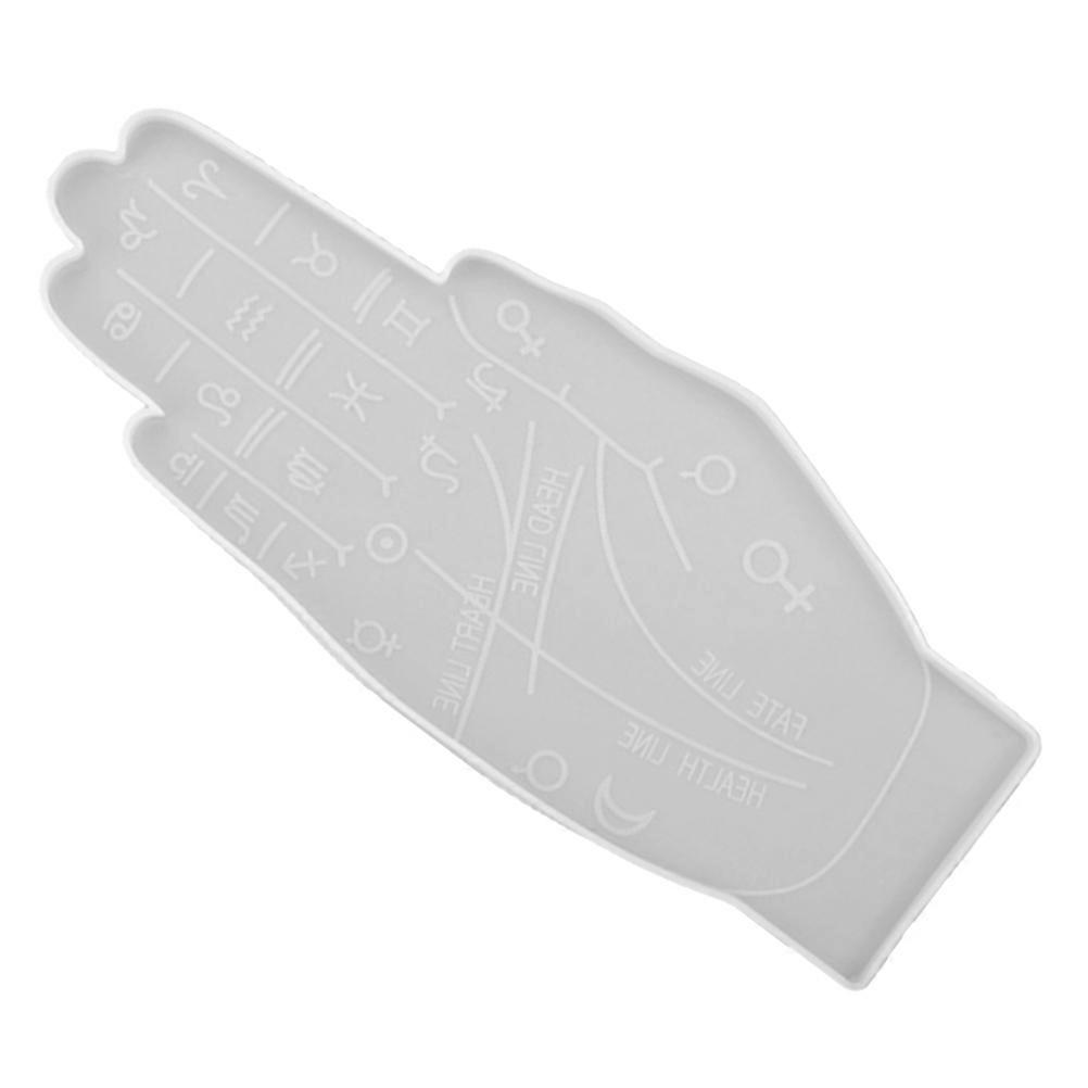 Rectangle Palm Reading Chart Silicone Casting Mould For Cup Mat Decoration 1Pcs