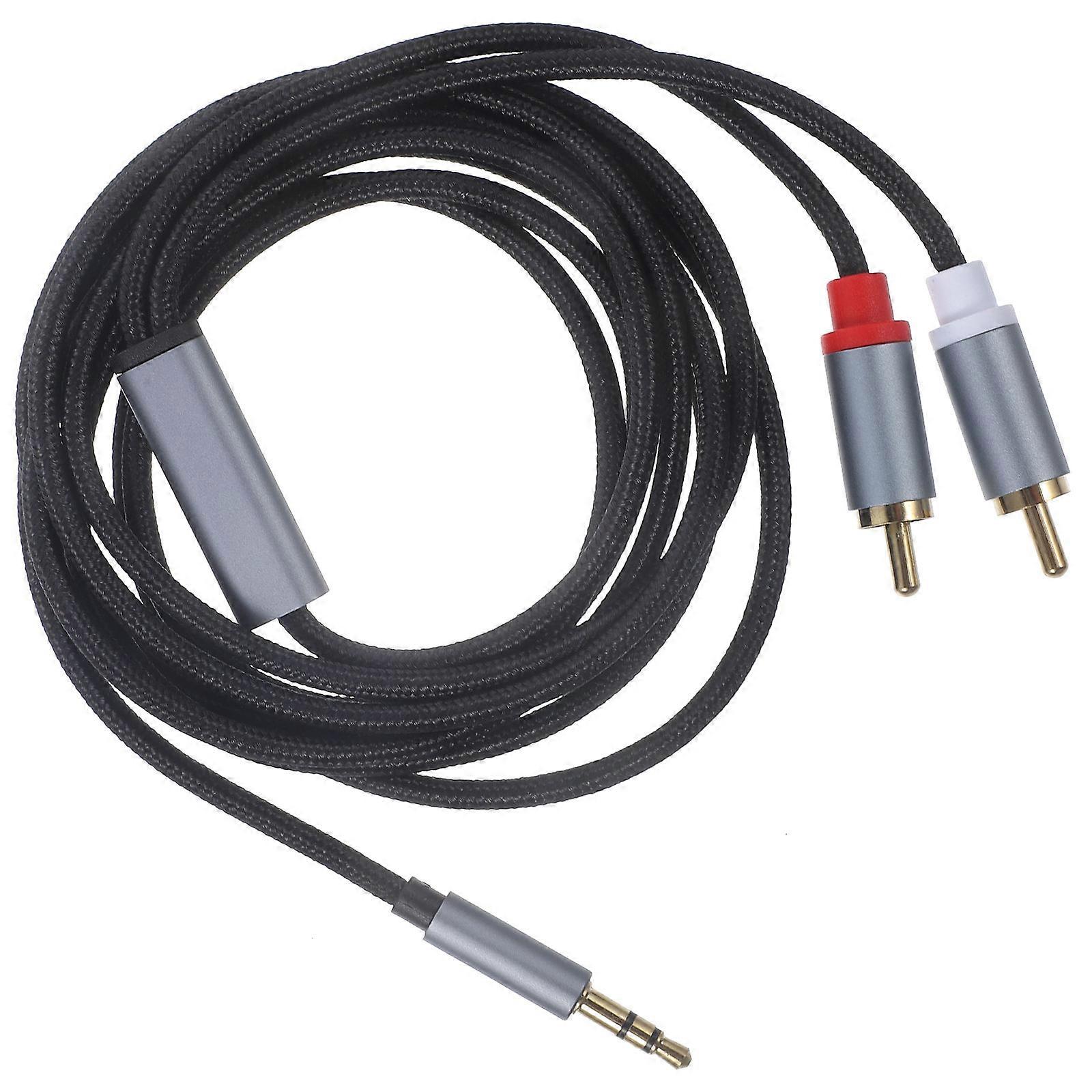 Dual Lotus Line Splitter Aux Cable For Home Use And Office Use 200cm Black Audio Transmission 1Pack
