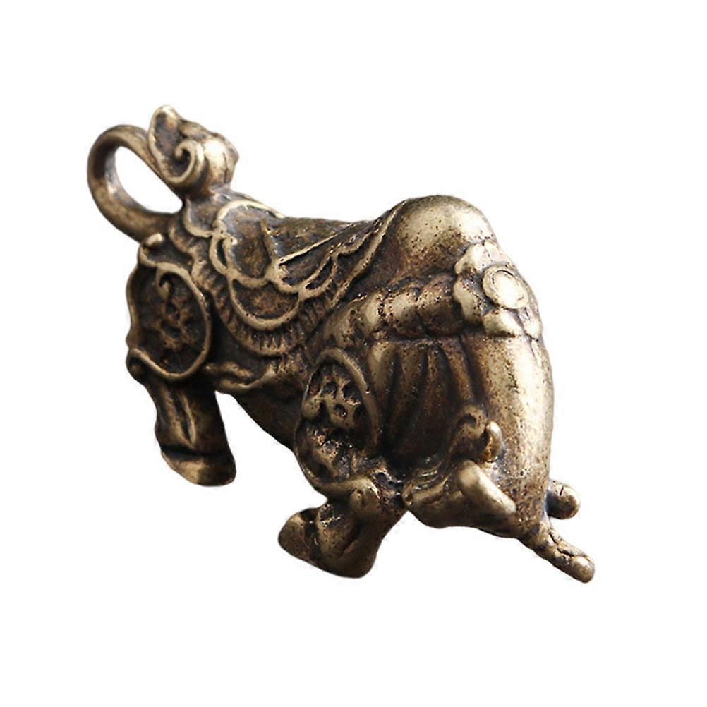 Brass Desktop Bull Figurine Ornament Creative Tabletop Decor Unique Design Space Saving Office Accessory for DIY Enthusiasts