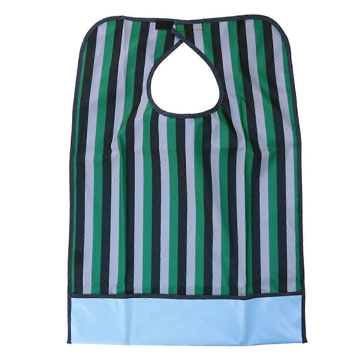 Adult Waterproof Bib Made of PVC and Polyester Protective Case for Adults Use Green Adjustable Tape