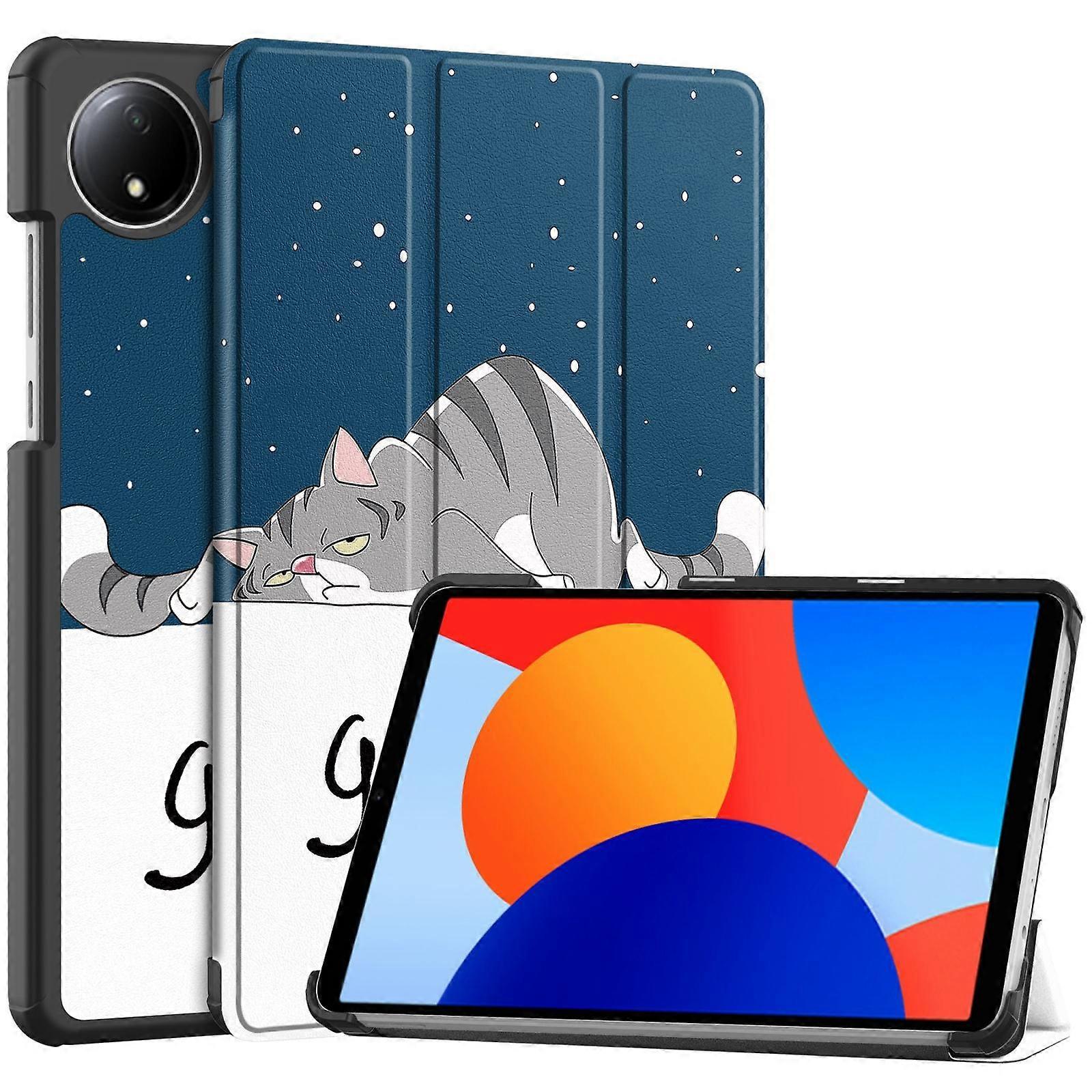 カスター塗装3つ折りスタンドレザースマートタブレットケースXiaomi Redmi Pad SE 8.7用