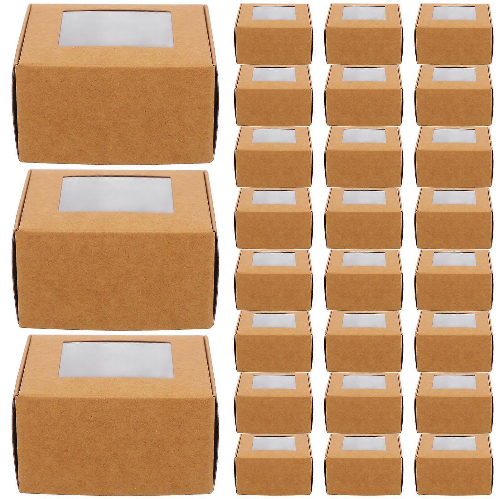 Square Paper Box For Soap Present Packaging 7.5x7.5x4cm Clear Design Adjustable Usage 50Pcs